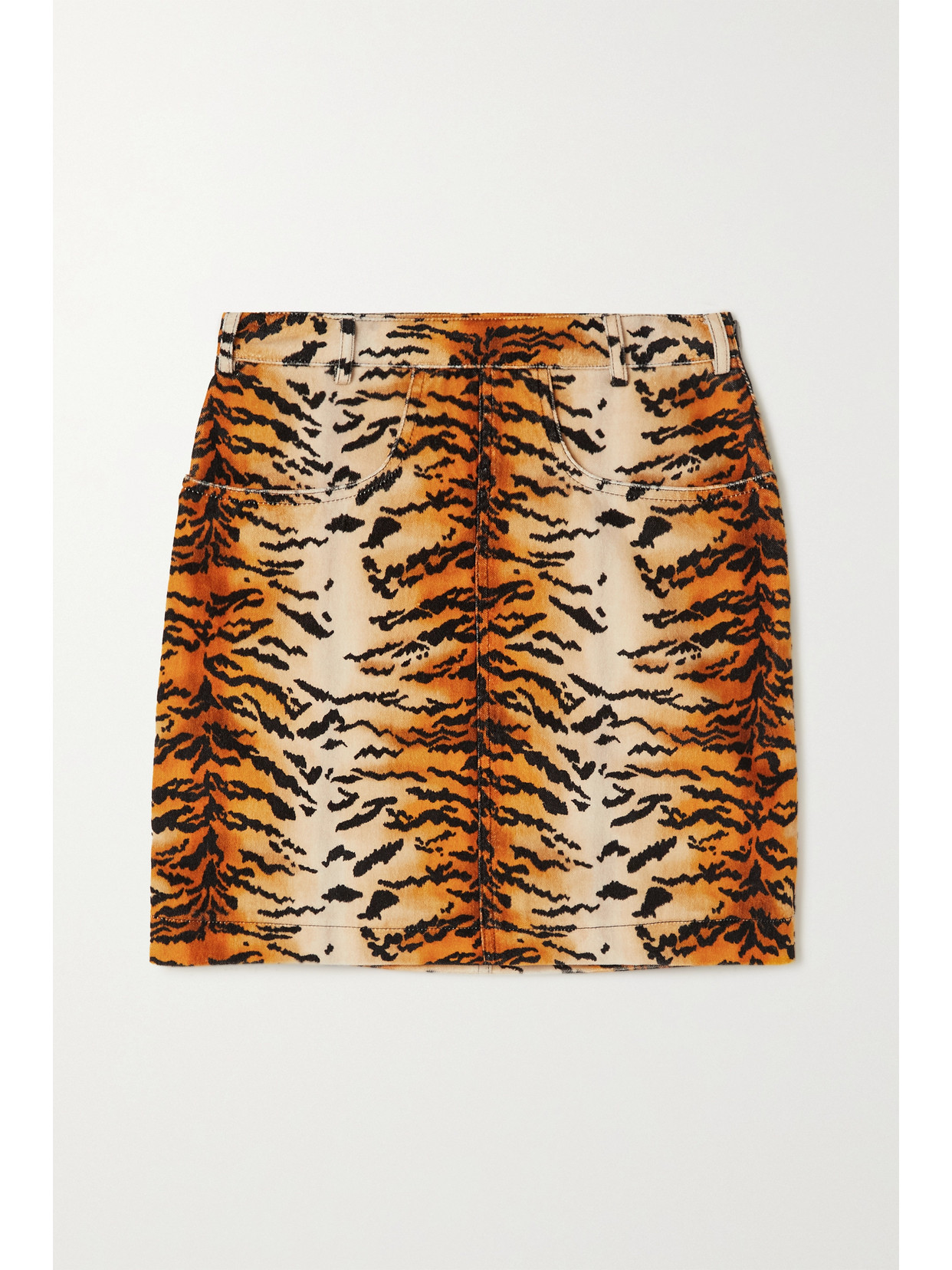 PHILOSOPHY DI LORENZO SERAFINI TIGER-PRINT VELVET MINI SKIRT