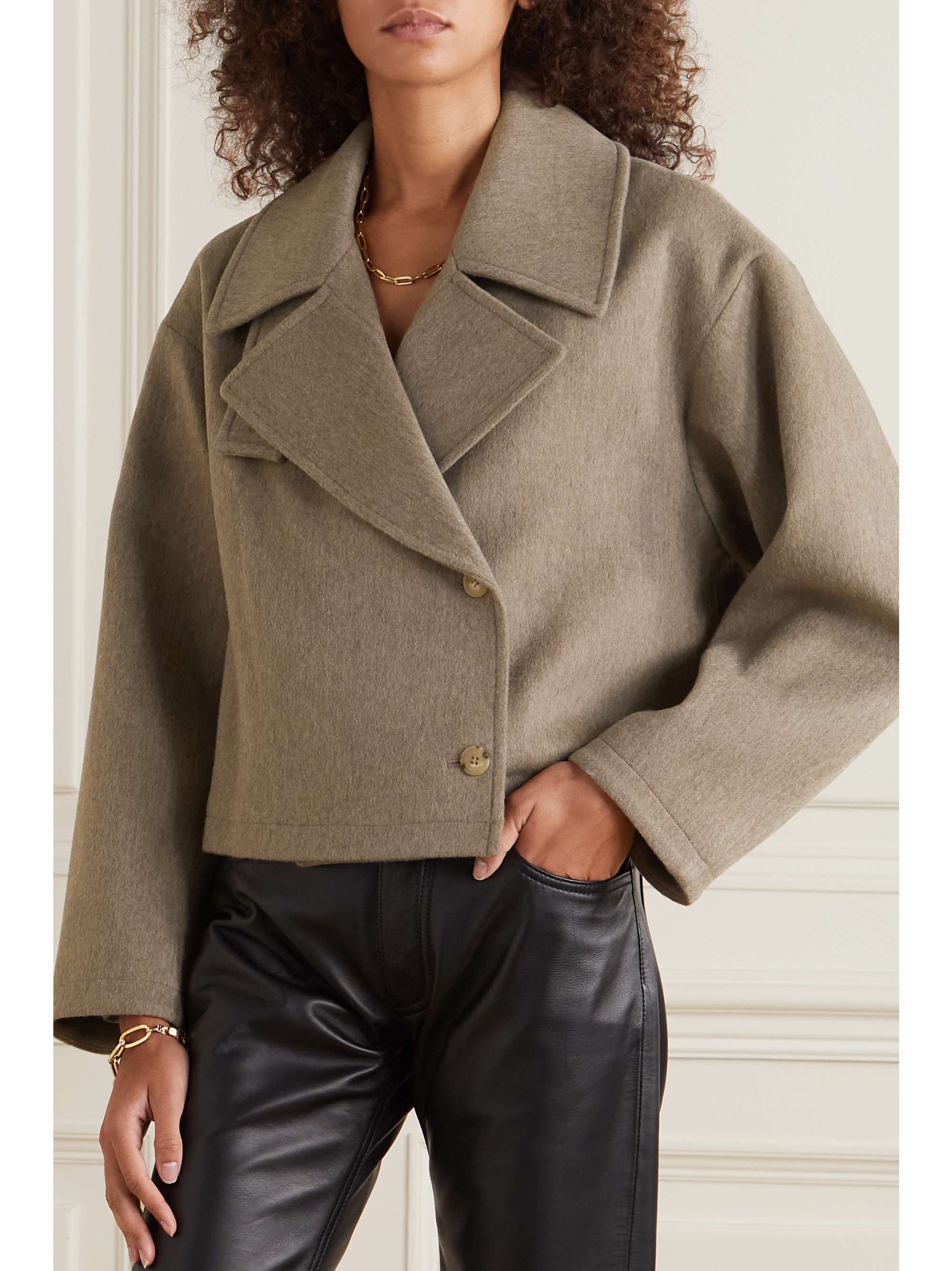 crop wool coat
