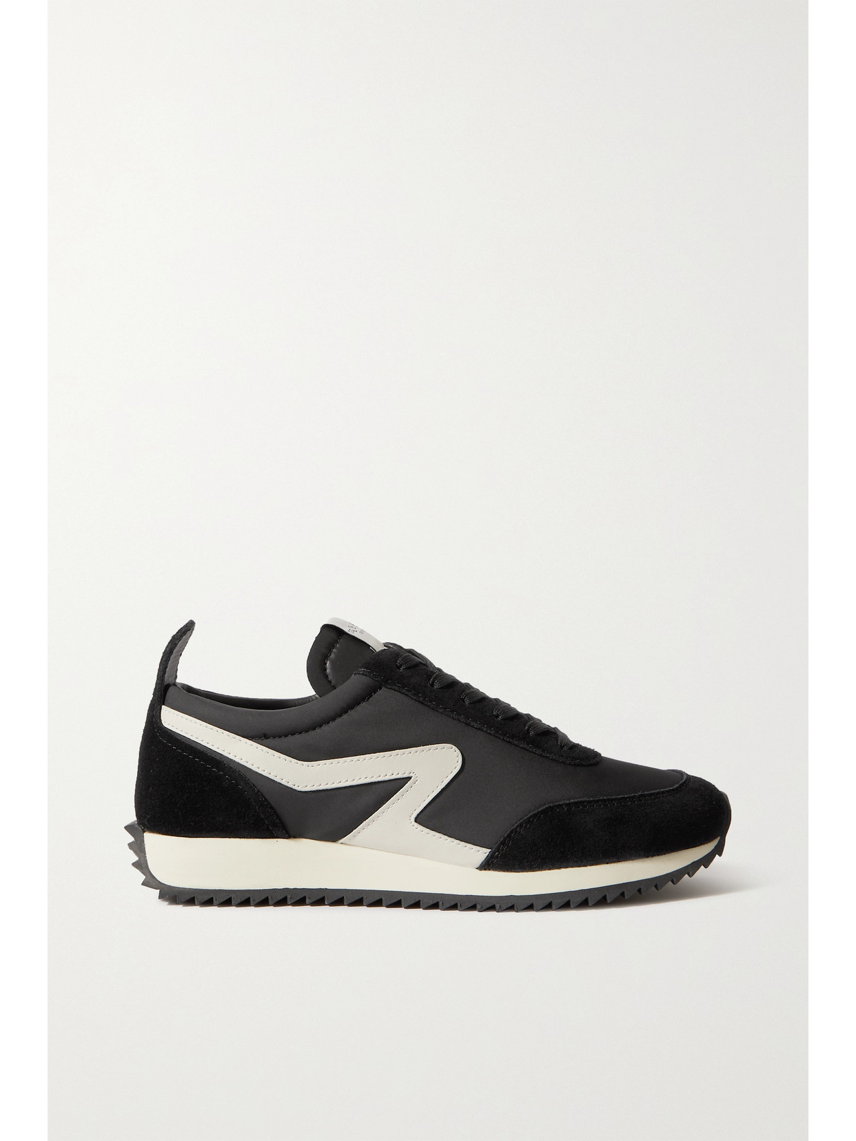 Rag & Bone Retro Runner Suede And Leather-trimmed Recycled Shell Sneakers In Black