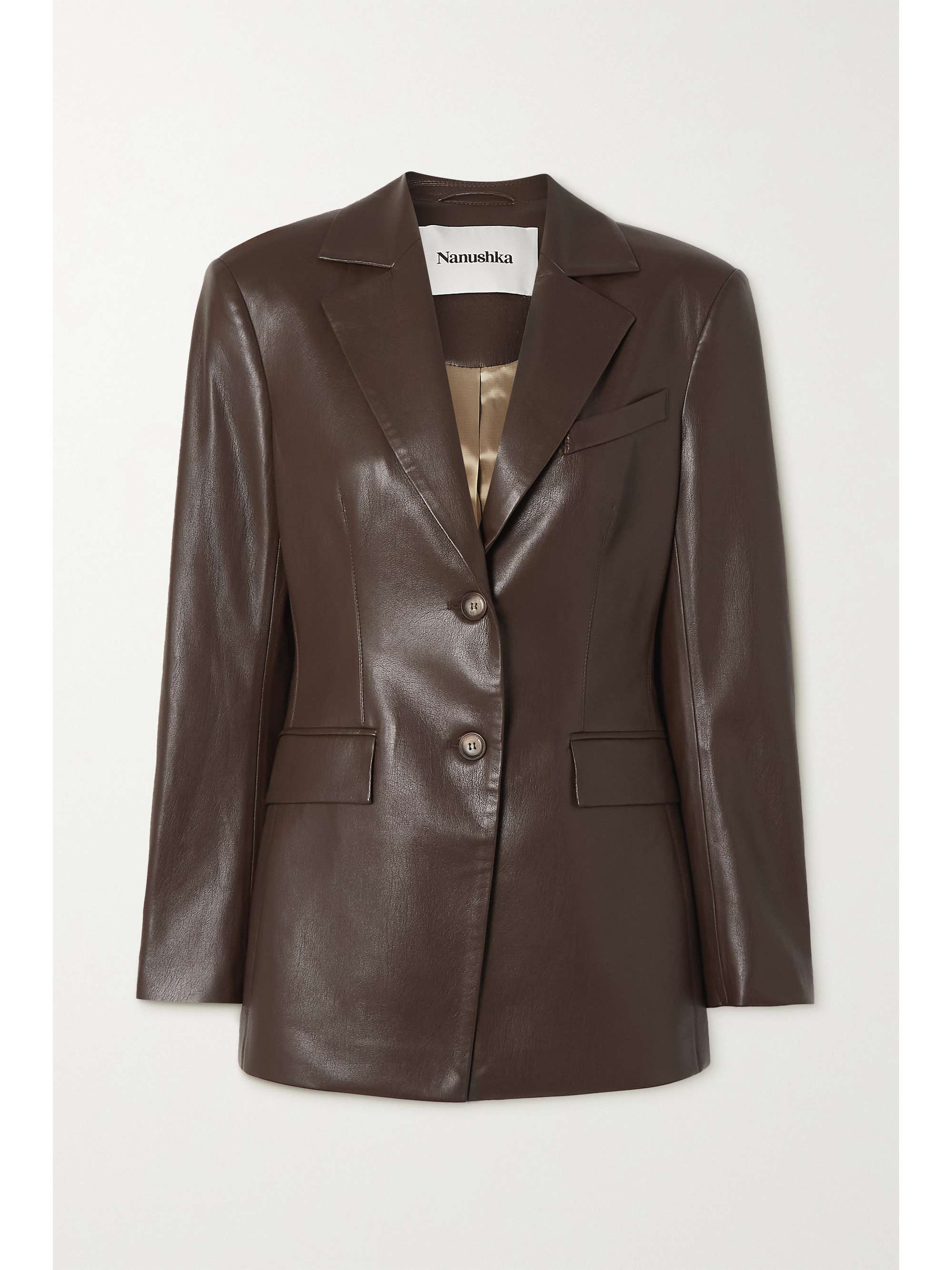 vegan leather blazer