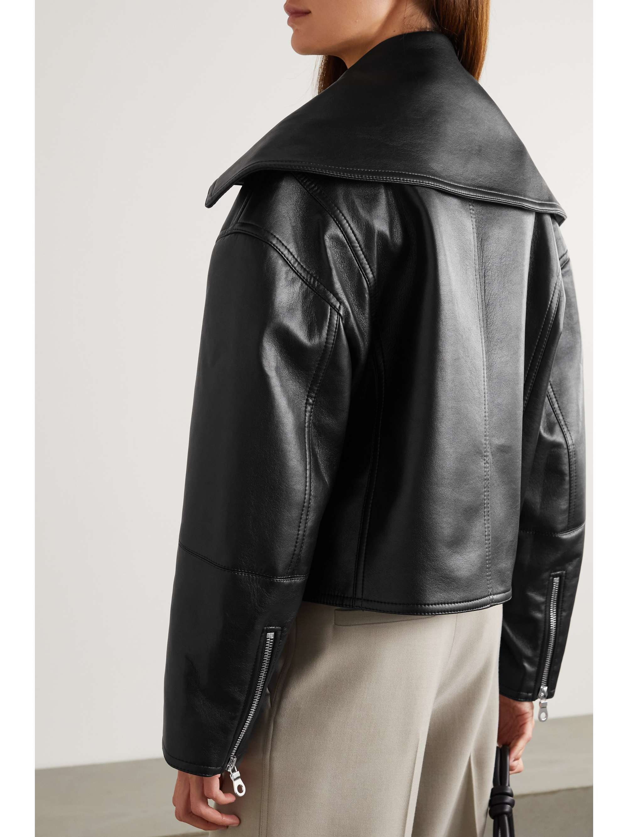 NANUSHKA Ado leather-blend jacket