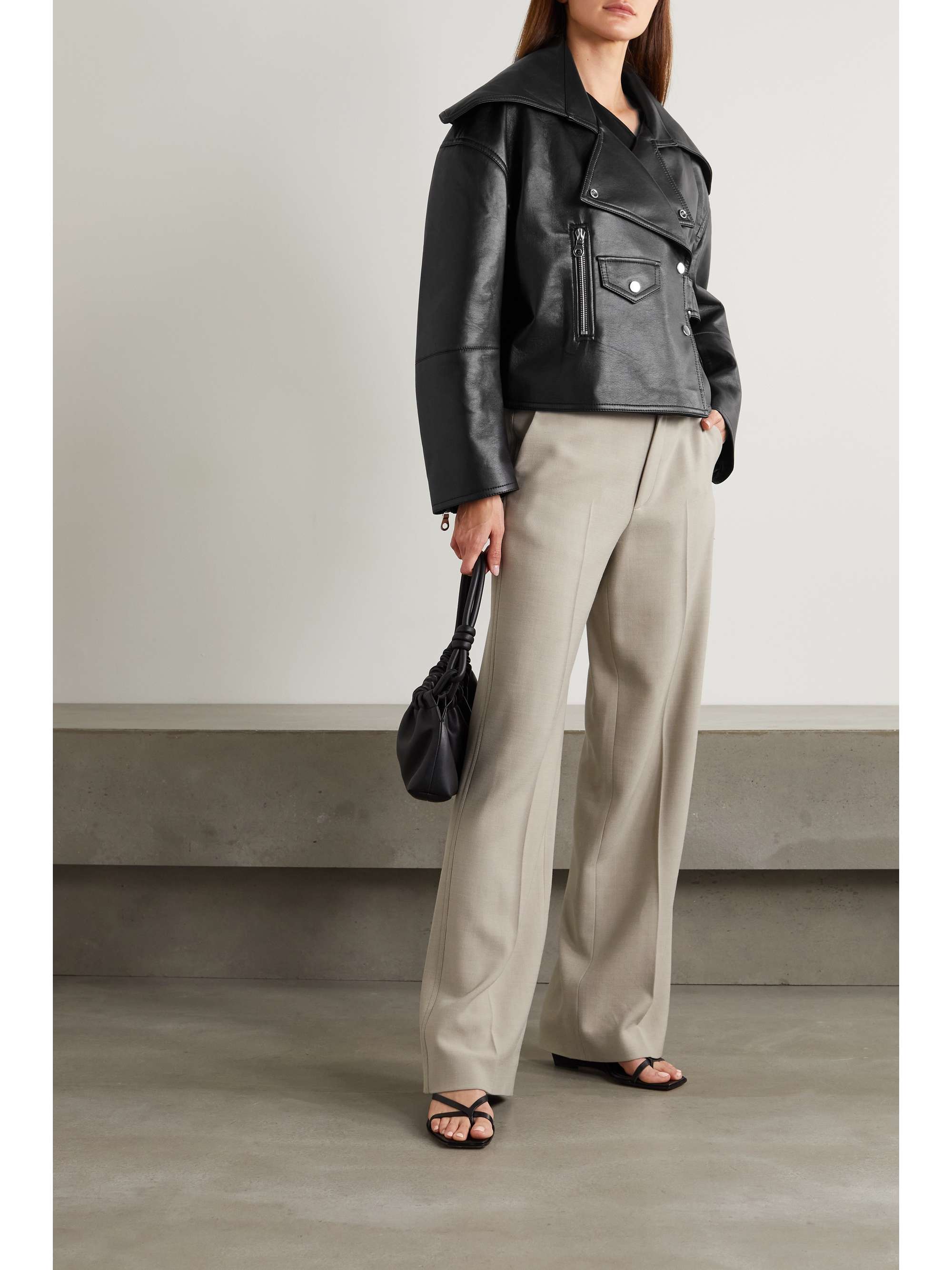 NANUSHKA Ado leather-blend jacket