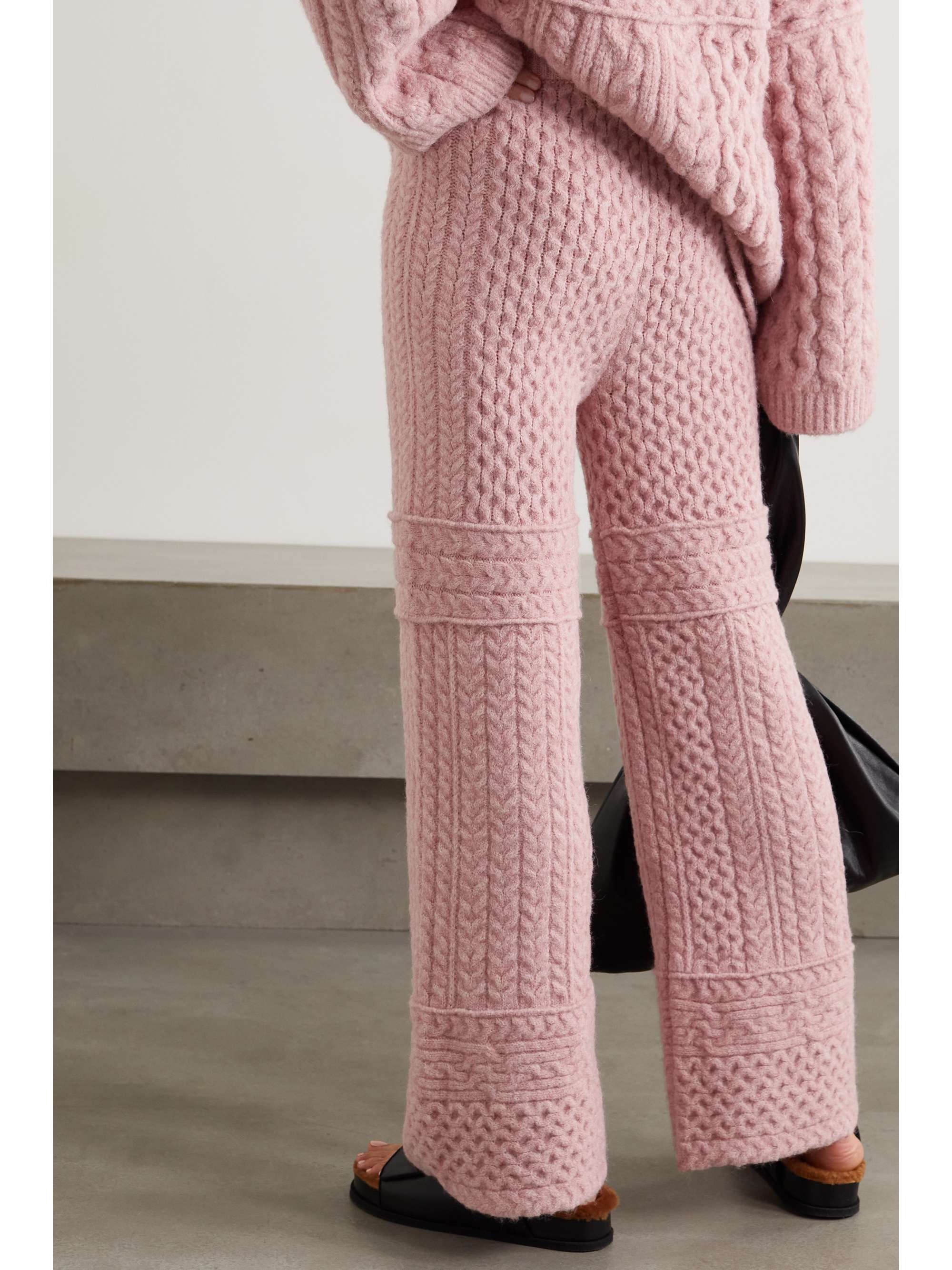 NANUSHKA Fina cable-knit wide-leg pants