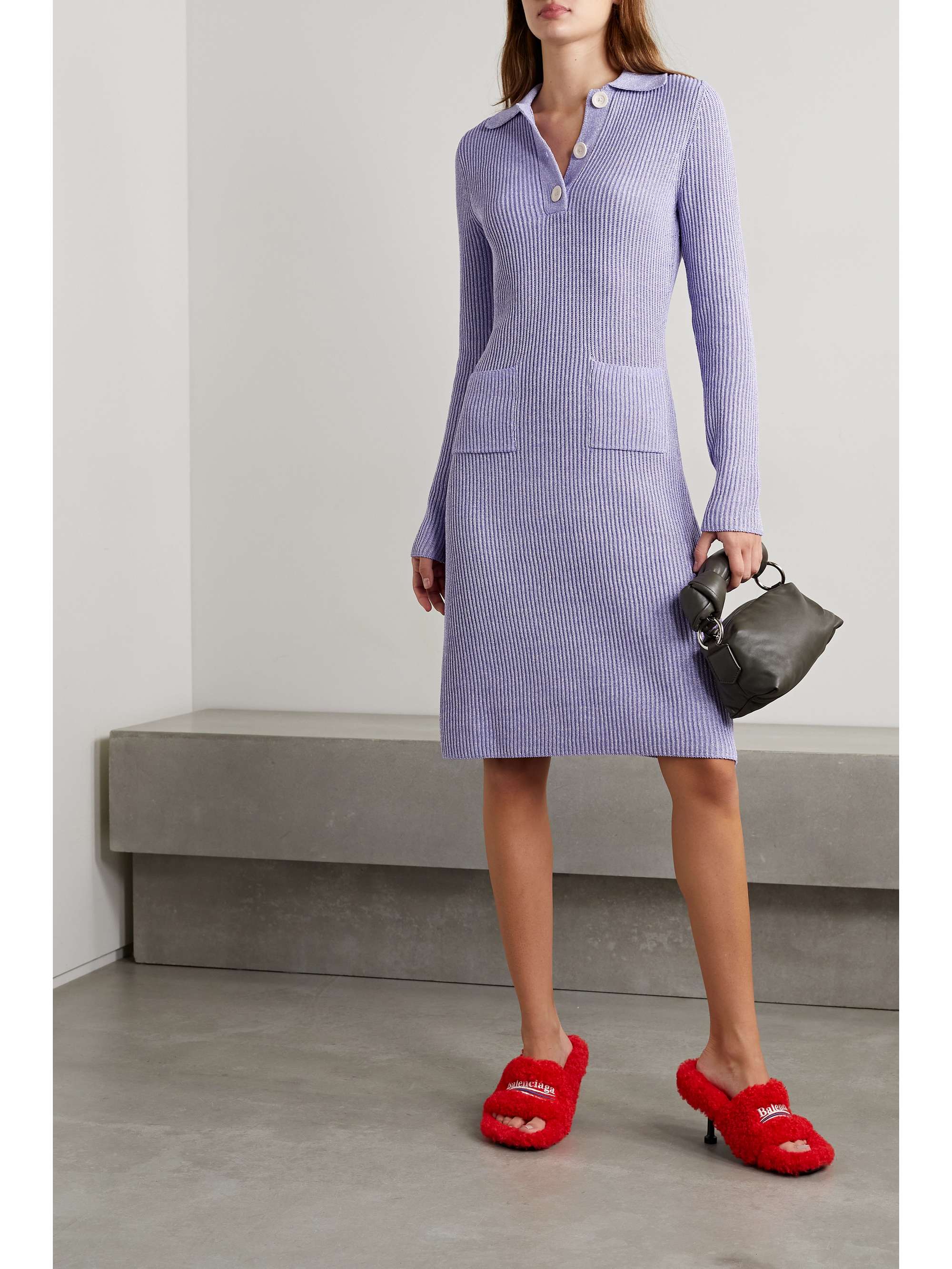 lilac ribbed dress