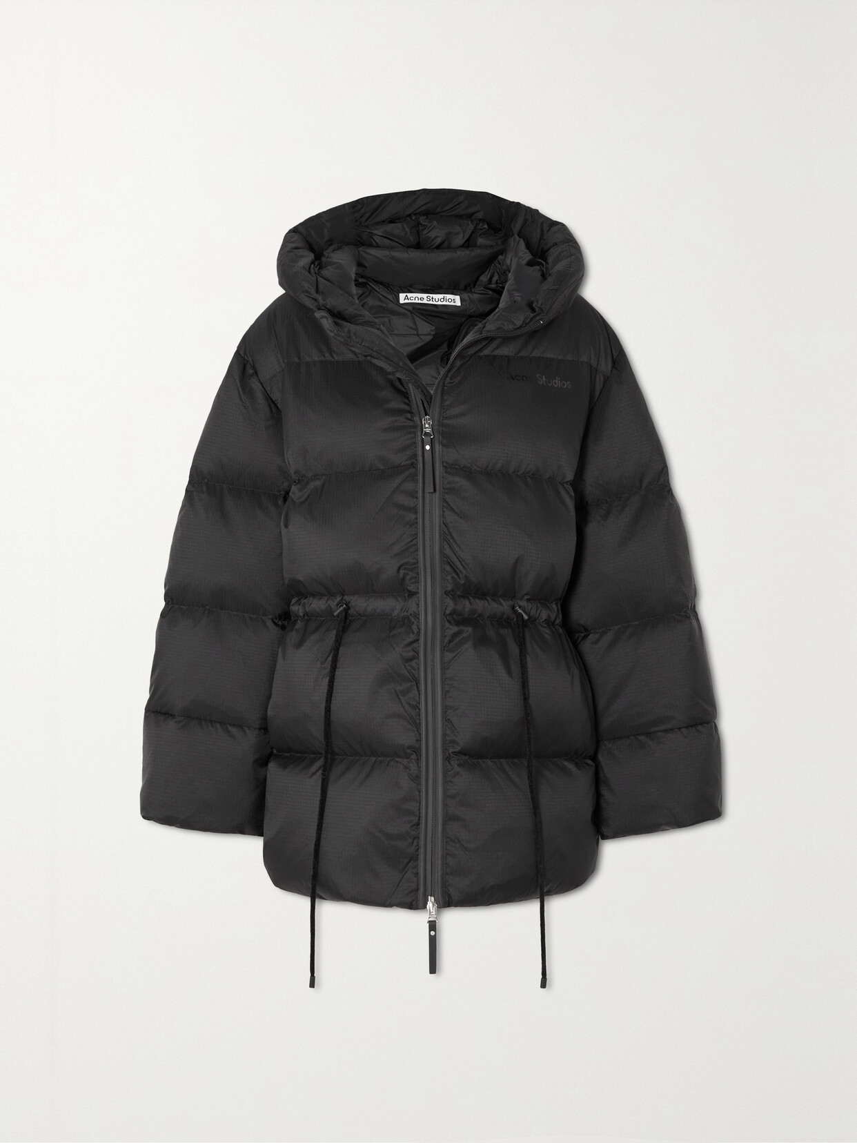Acne Studios Orsa Nylon Ripstop Hooded Down Puffer Coat In Black
