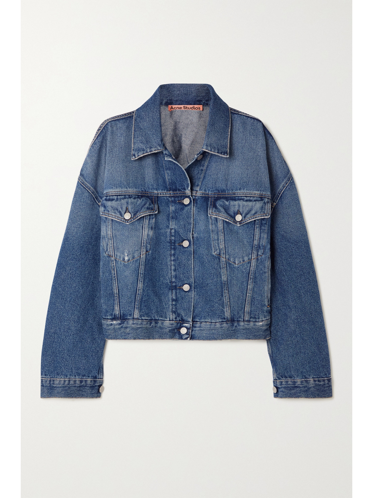 Acne Studios Oversized Distressed Denim Jacket - Blue
