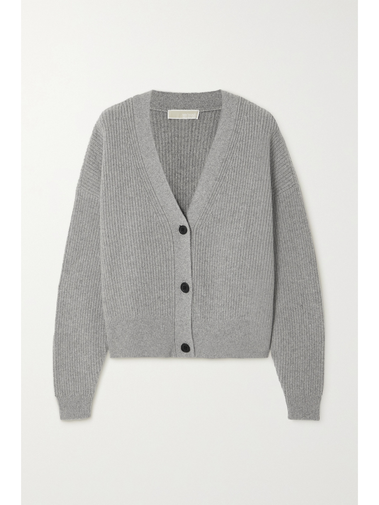 grey rib knit cardigan