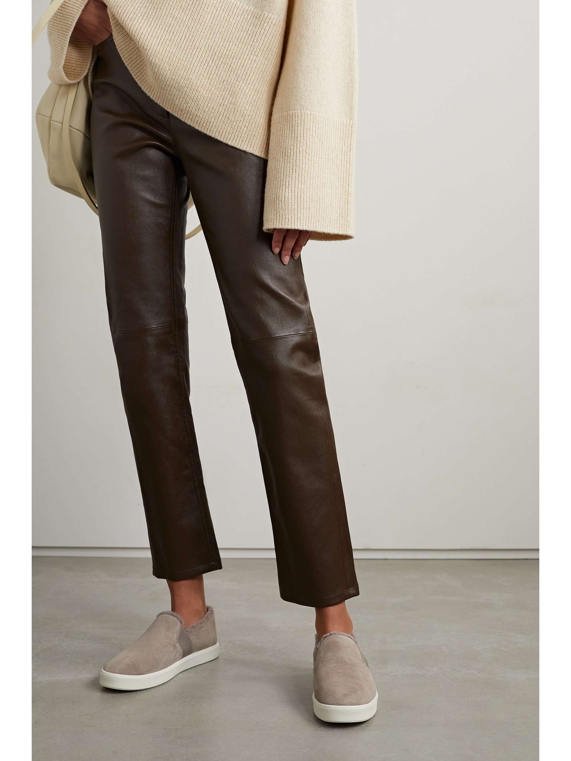shearling slip on sneakers