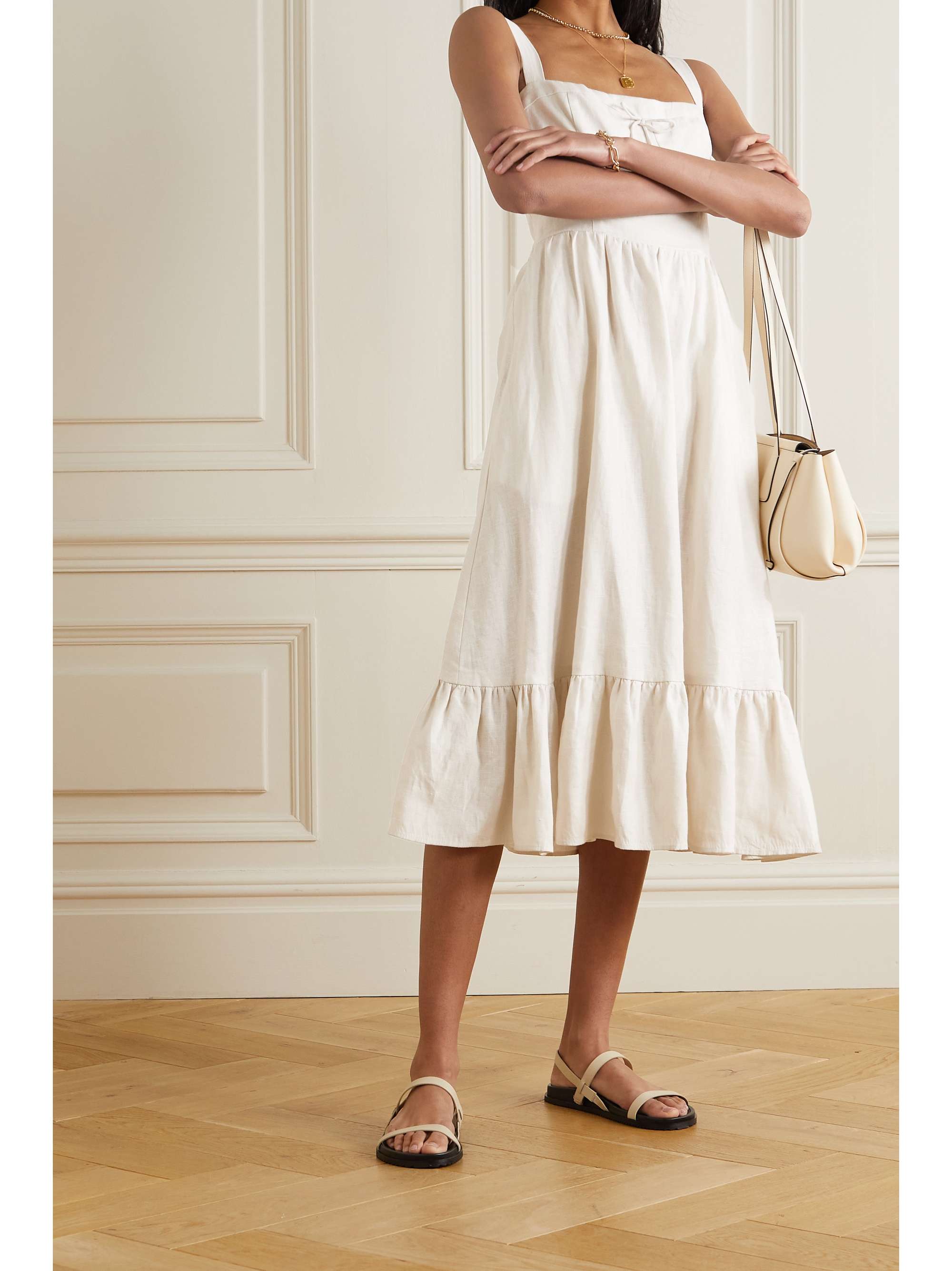 reformation white midi dress