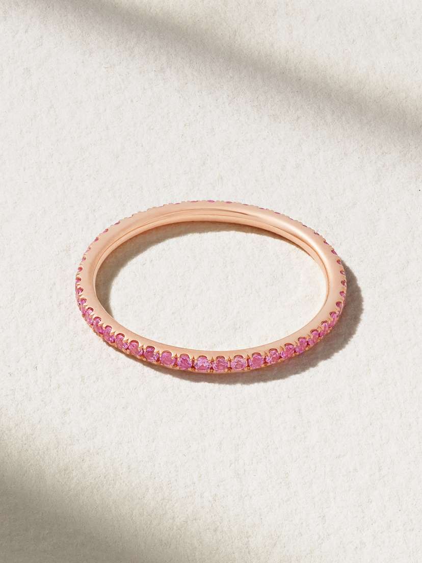 Ileana Makri Thread 18-karat Rose Gold Sapphire Ring