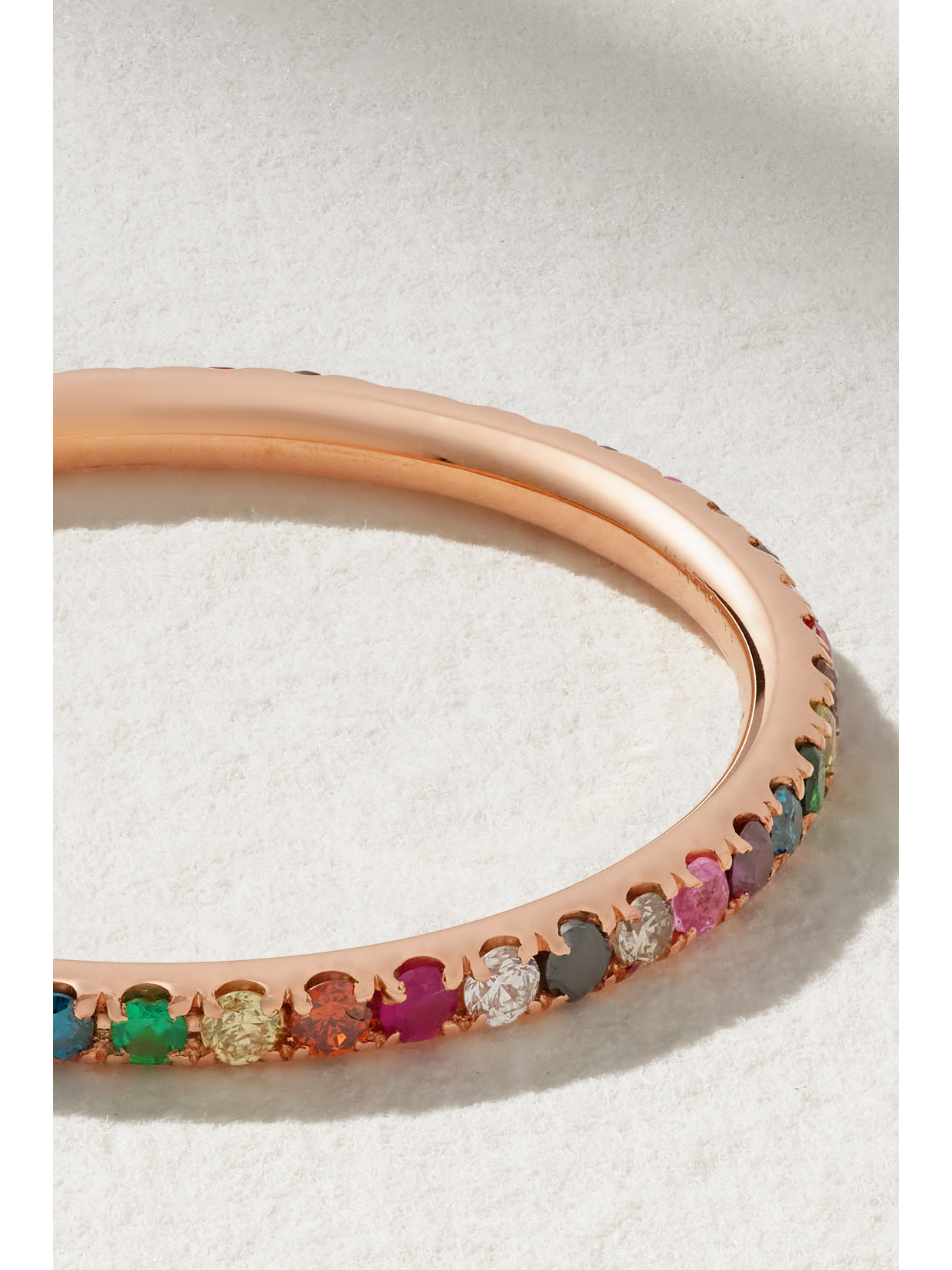 Shop Ileana Makri Thread 18-karat Rose Gold Multi-stone Ring