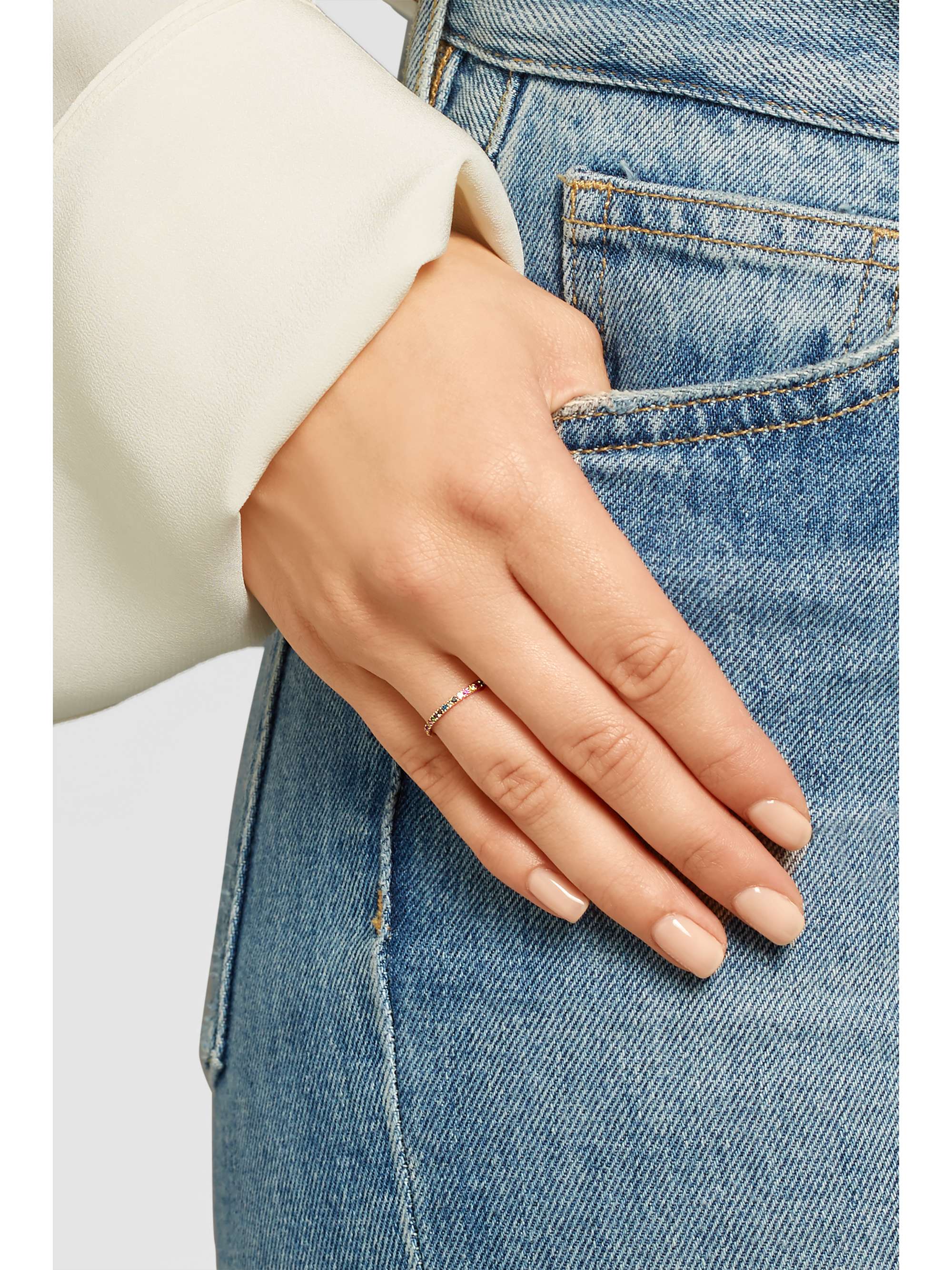 ILEANA MAKRI Thread 18-karat rose gold sapphire ring