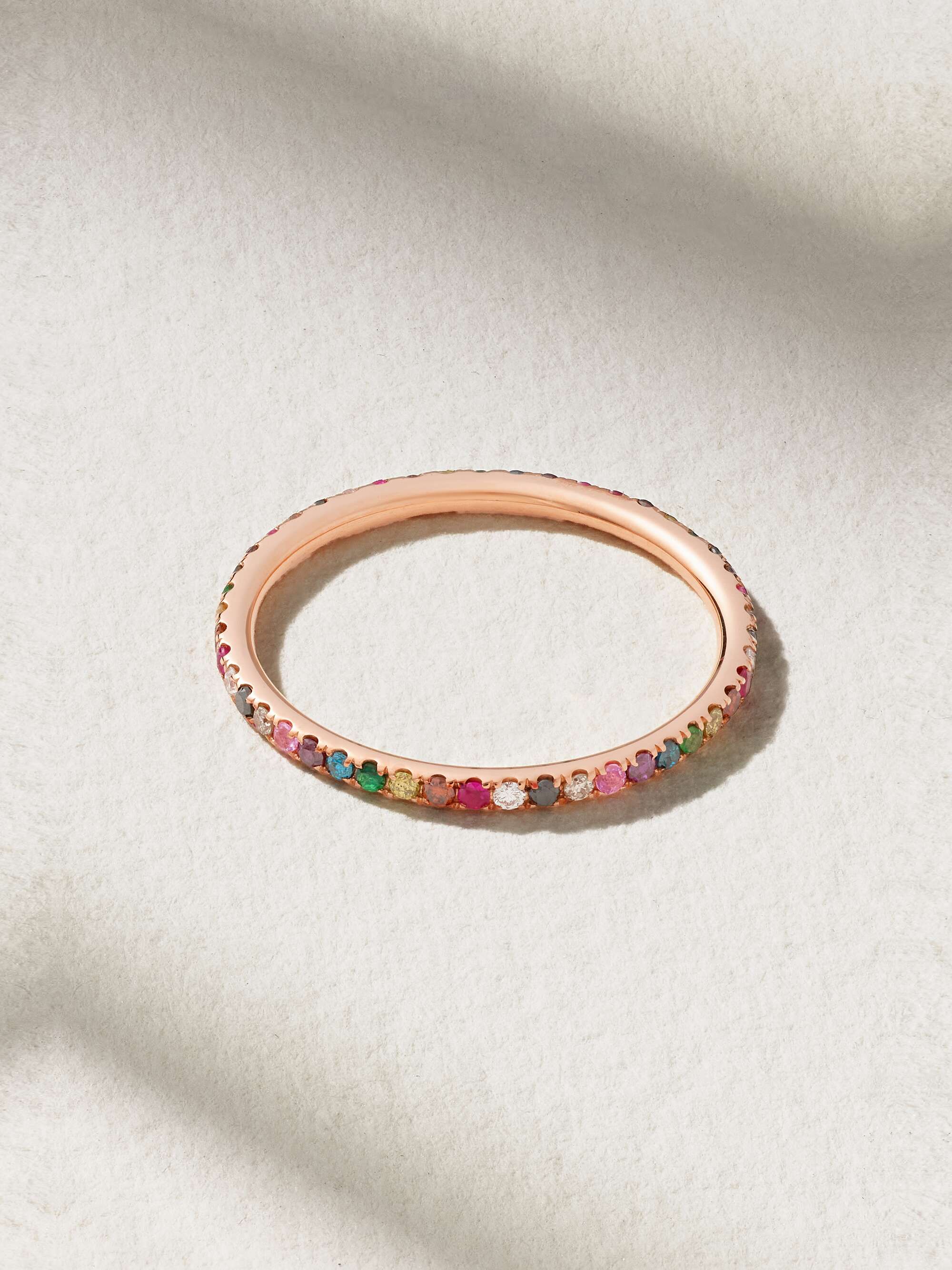 ILEANA MAKRI Thread 18-karat rose gold multi-stone ring | NET-A-PORTER