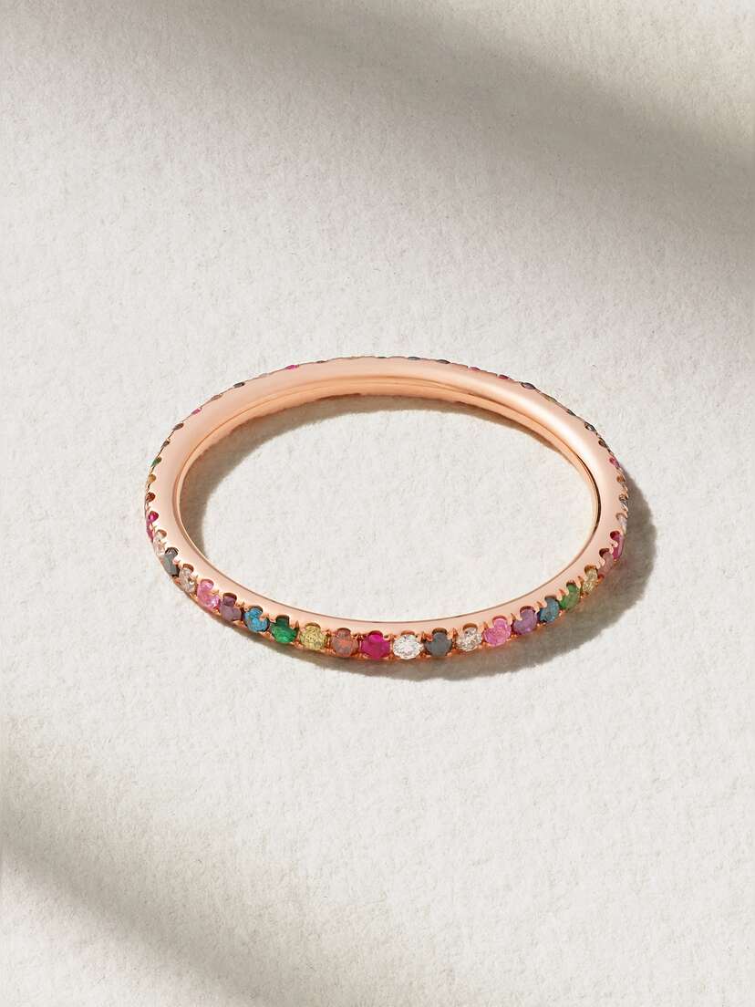 Ileana Makri Thread 18-karat Rose Gold Multi-stone Ring