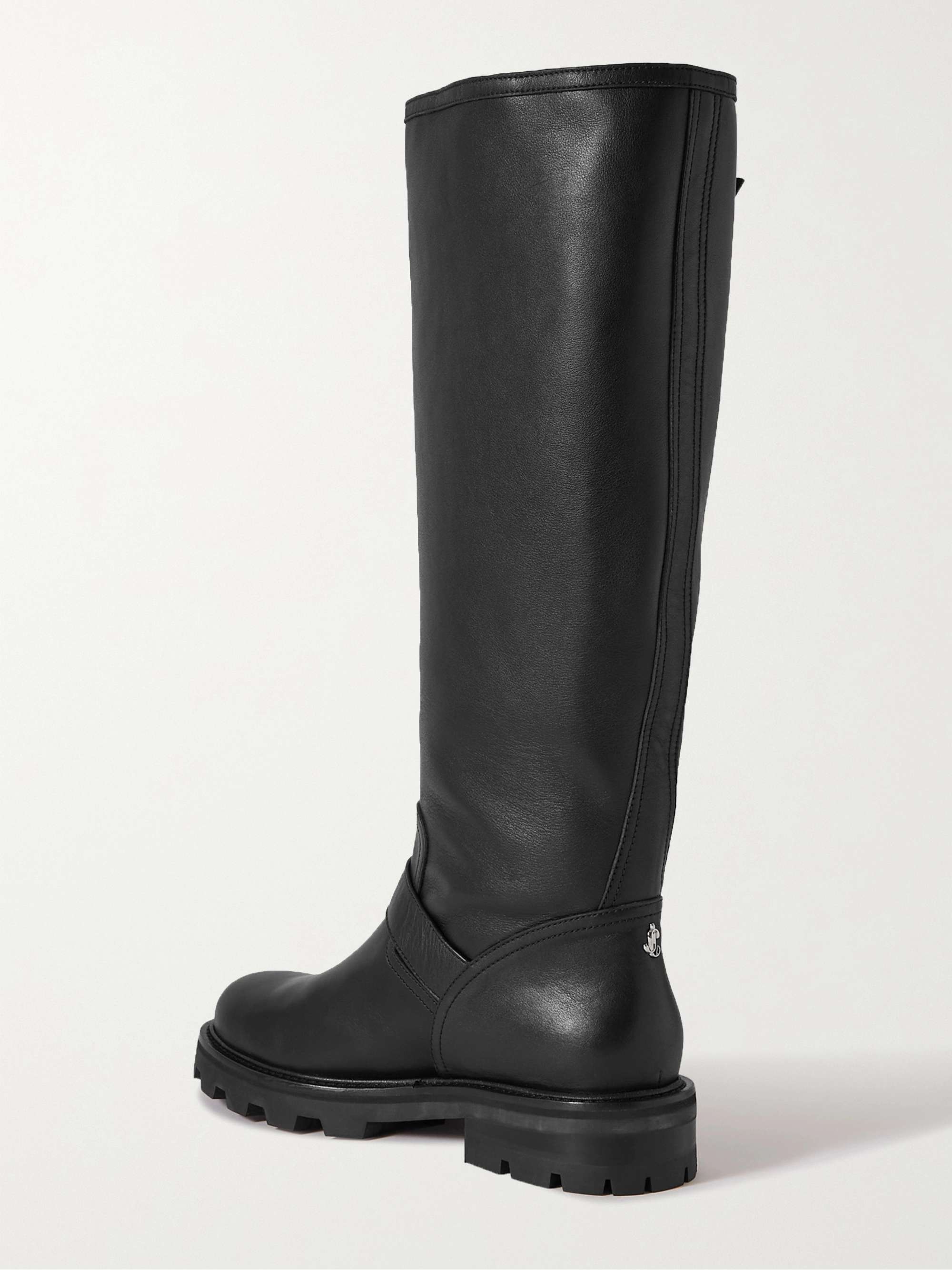 JIMMY CHOO Biker II 35 buckled leather knee boots