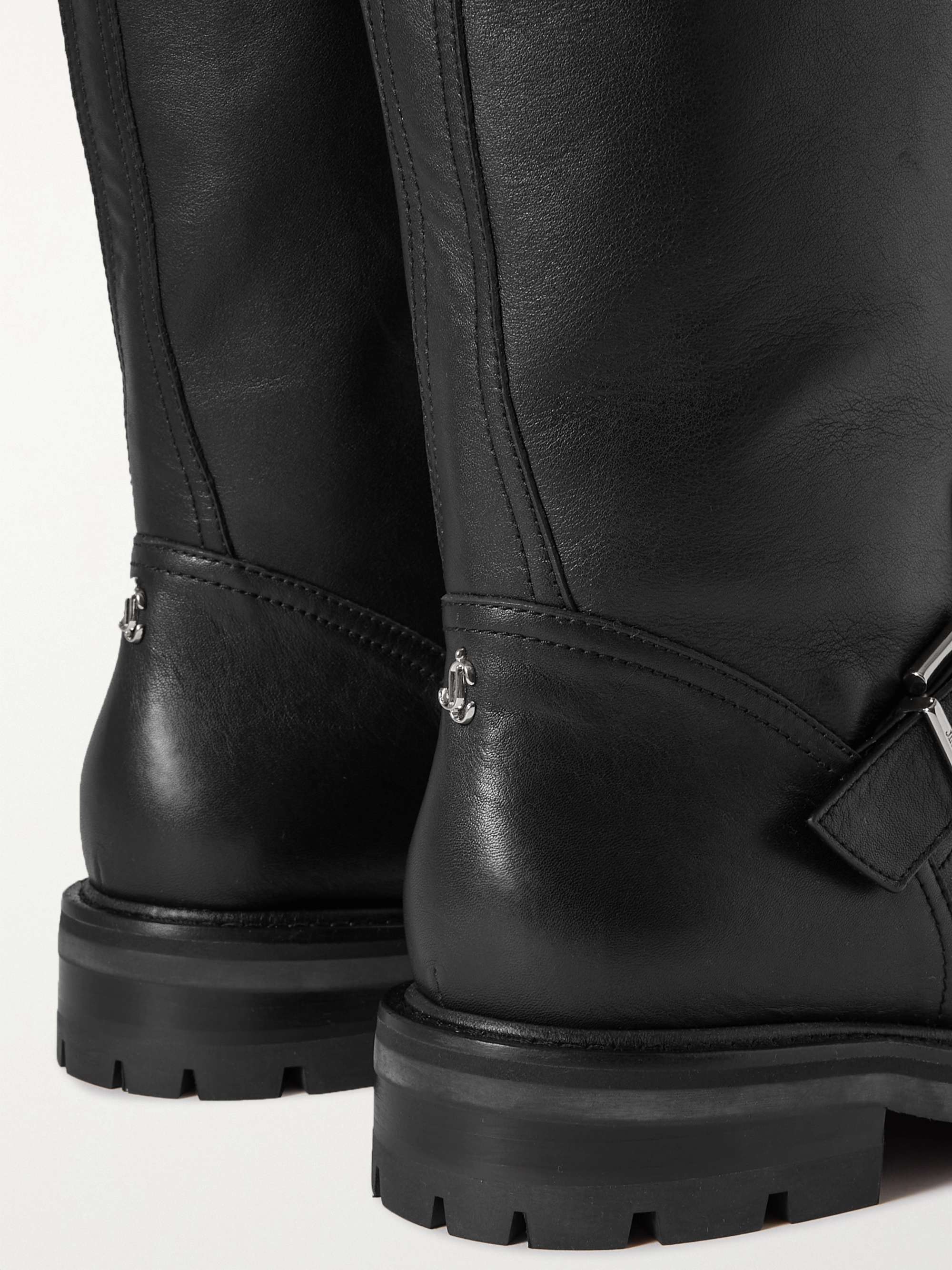 JIMMY CHOO Biker II 35 buckled leather knee boots