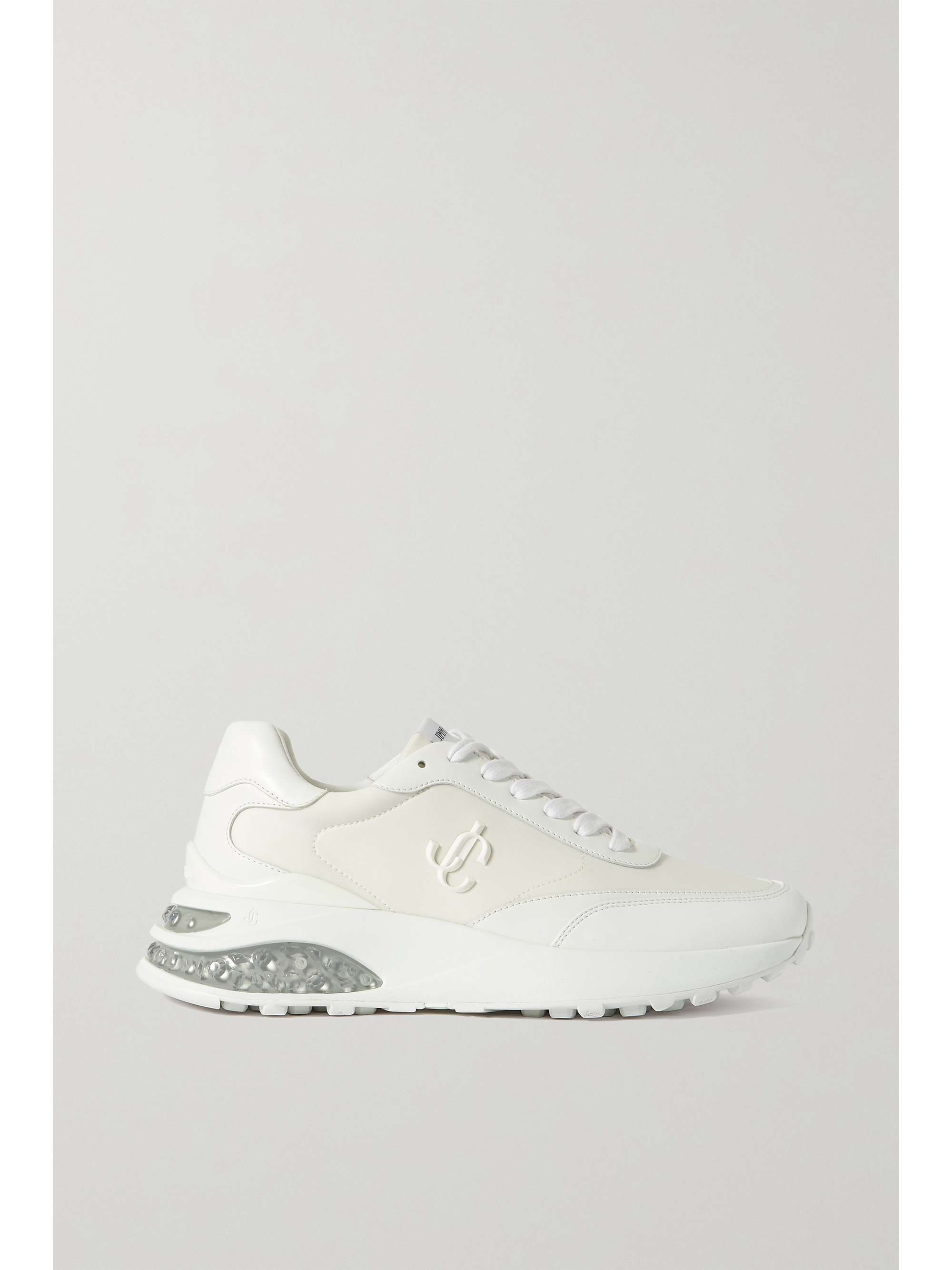 White Memphis nylon and leather sneakers | JIMMY CHOO | NET-A-PORTER