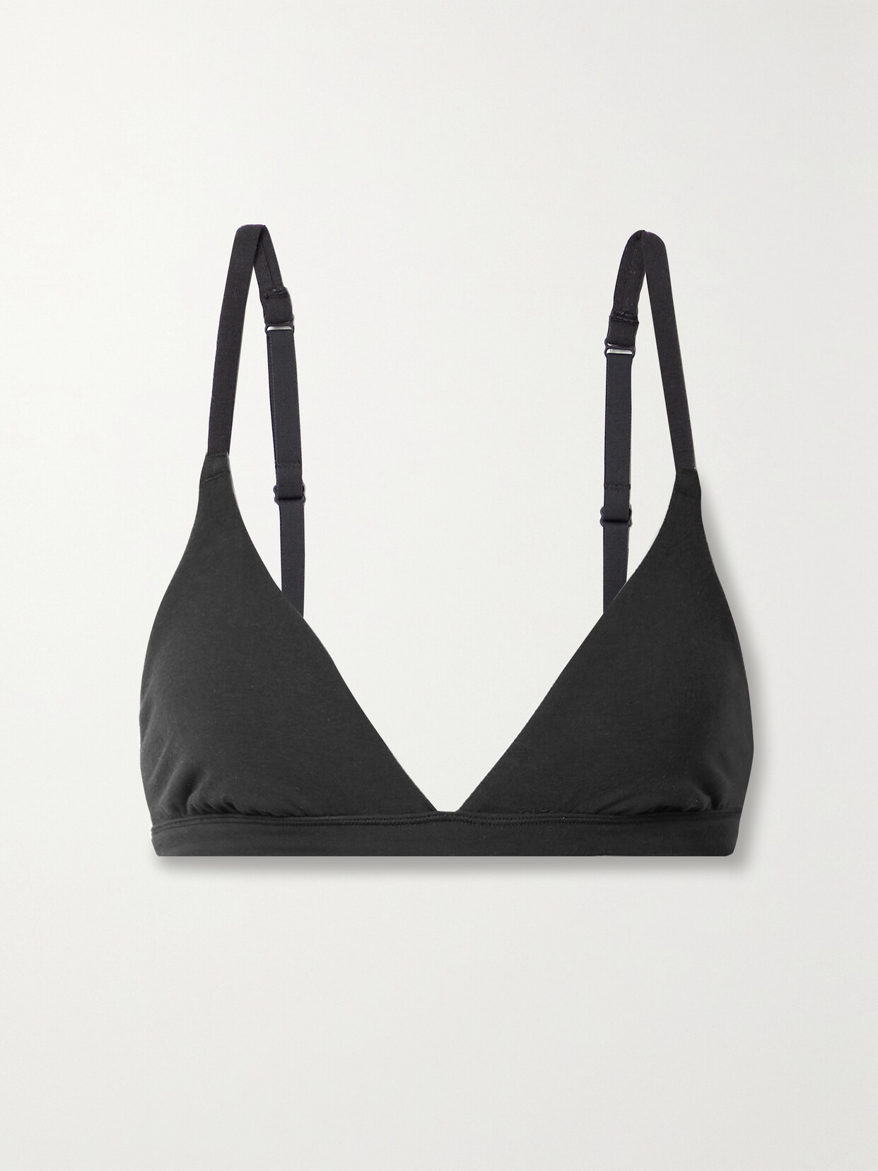 Skims - Cotton-blend Jersey Triangle Bralette - Soot