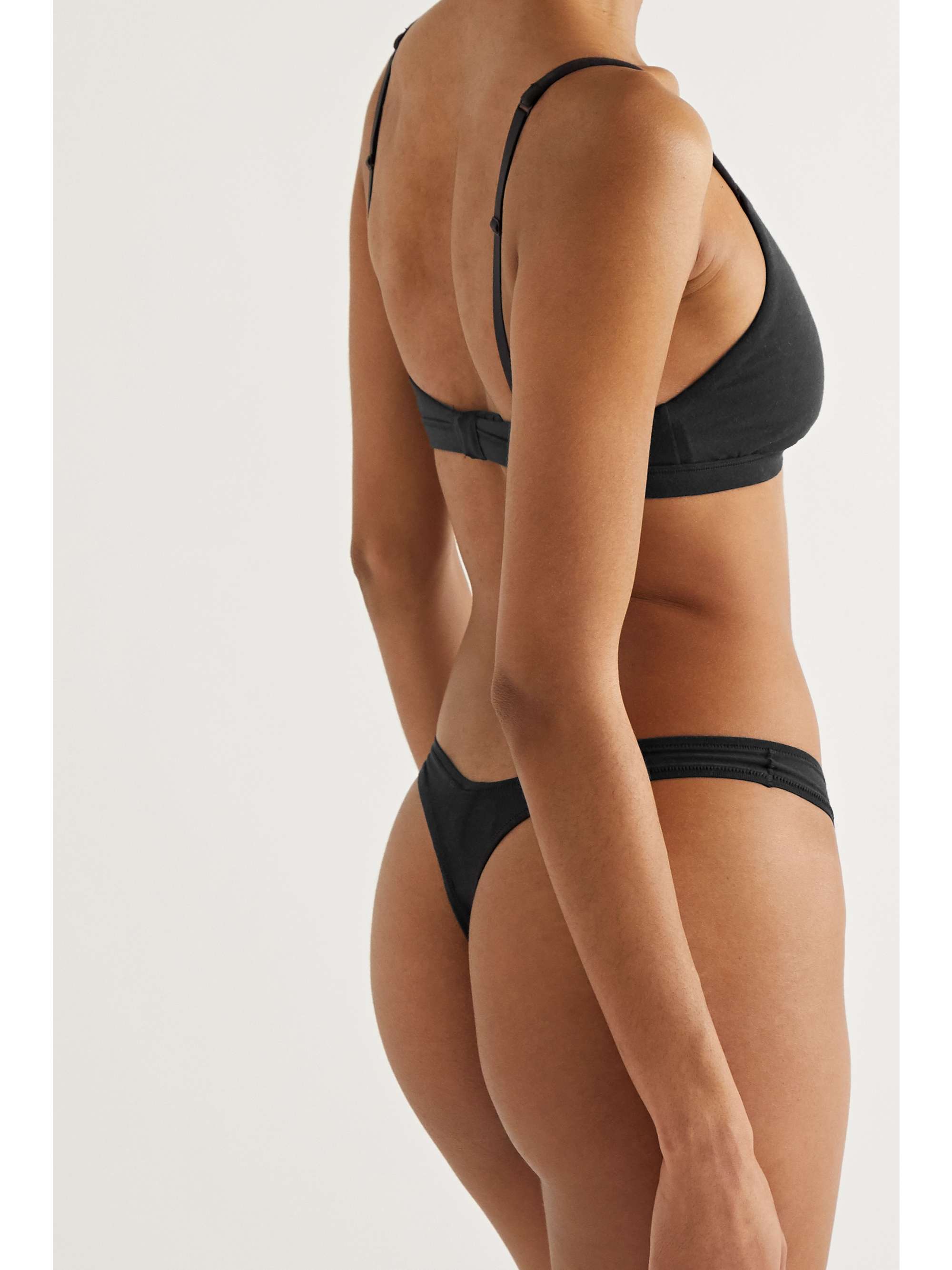 SKIMS Cotton Collection 2.0 cotton-blend jersey thong - Sangria