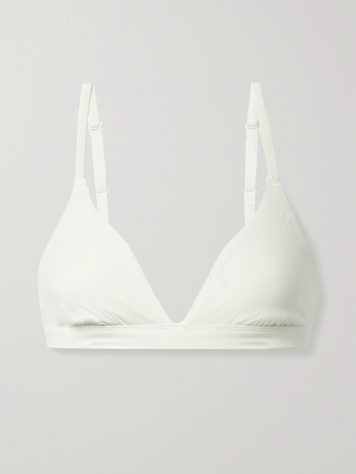 Skims - Cotton-blend Jersey Triangle Bralette - Bone