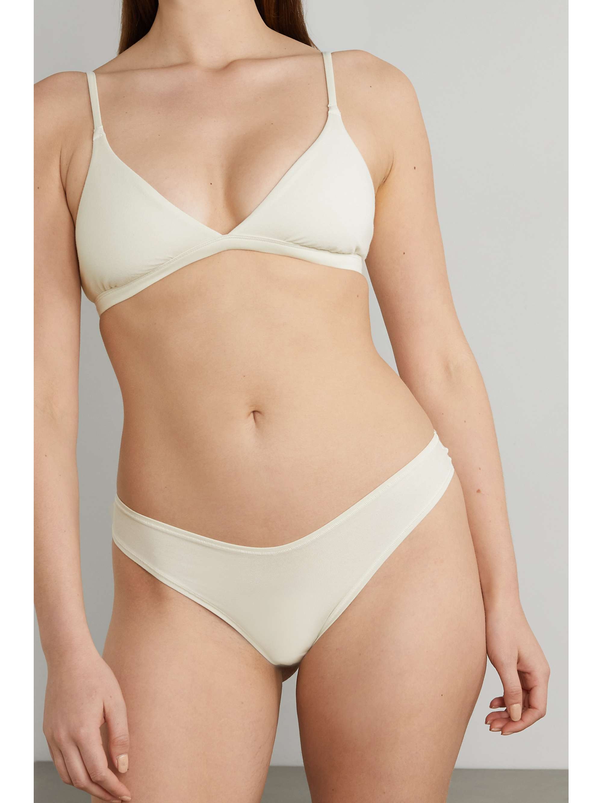 SKIMS Cotton Collection 2.0 cotton-blend jersey thong - Sangria