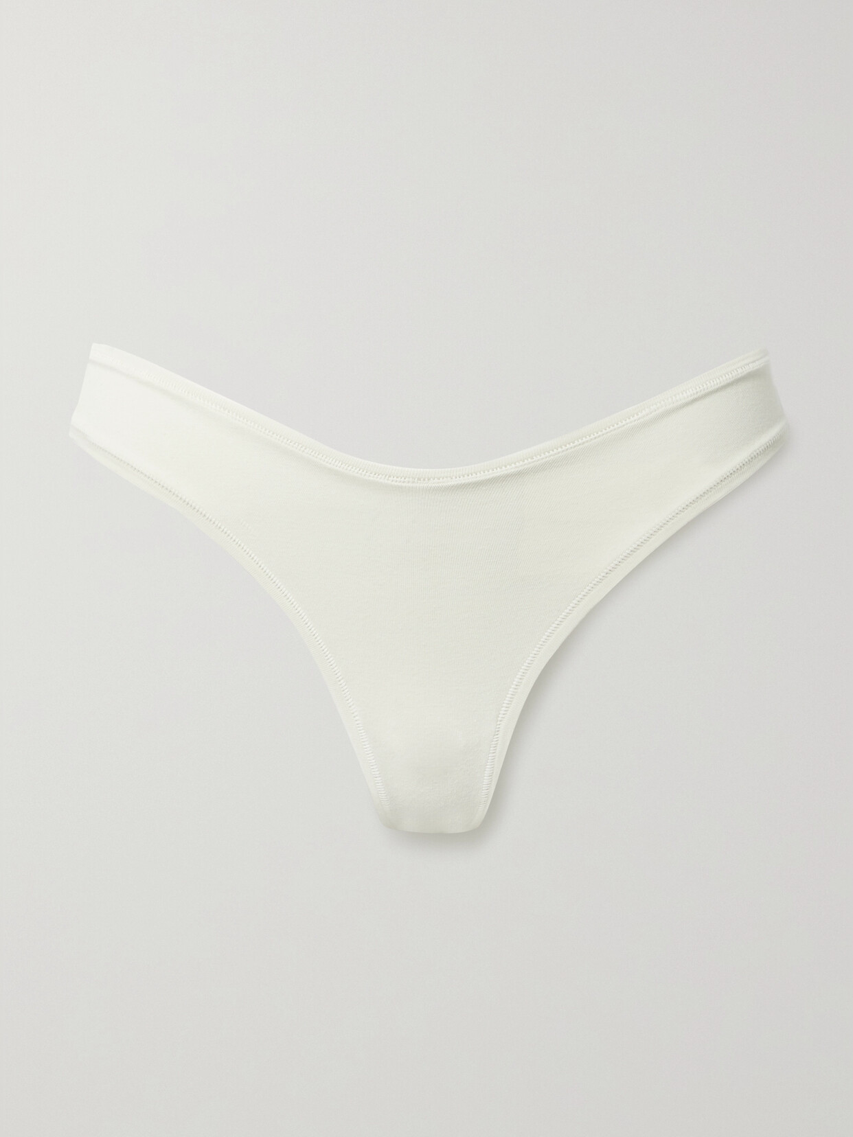Skims Cotton Collection 2.0 Cotton-blend Jersey Thong In White