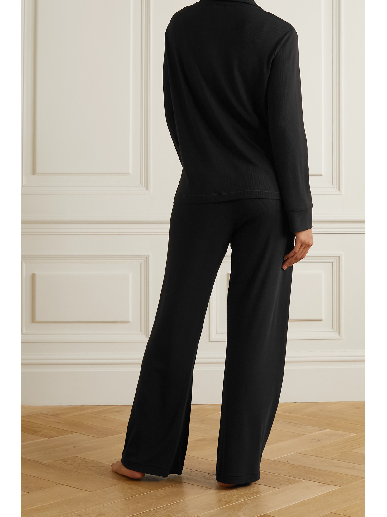 Skims Rib Pajamas In Black