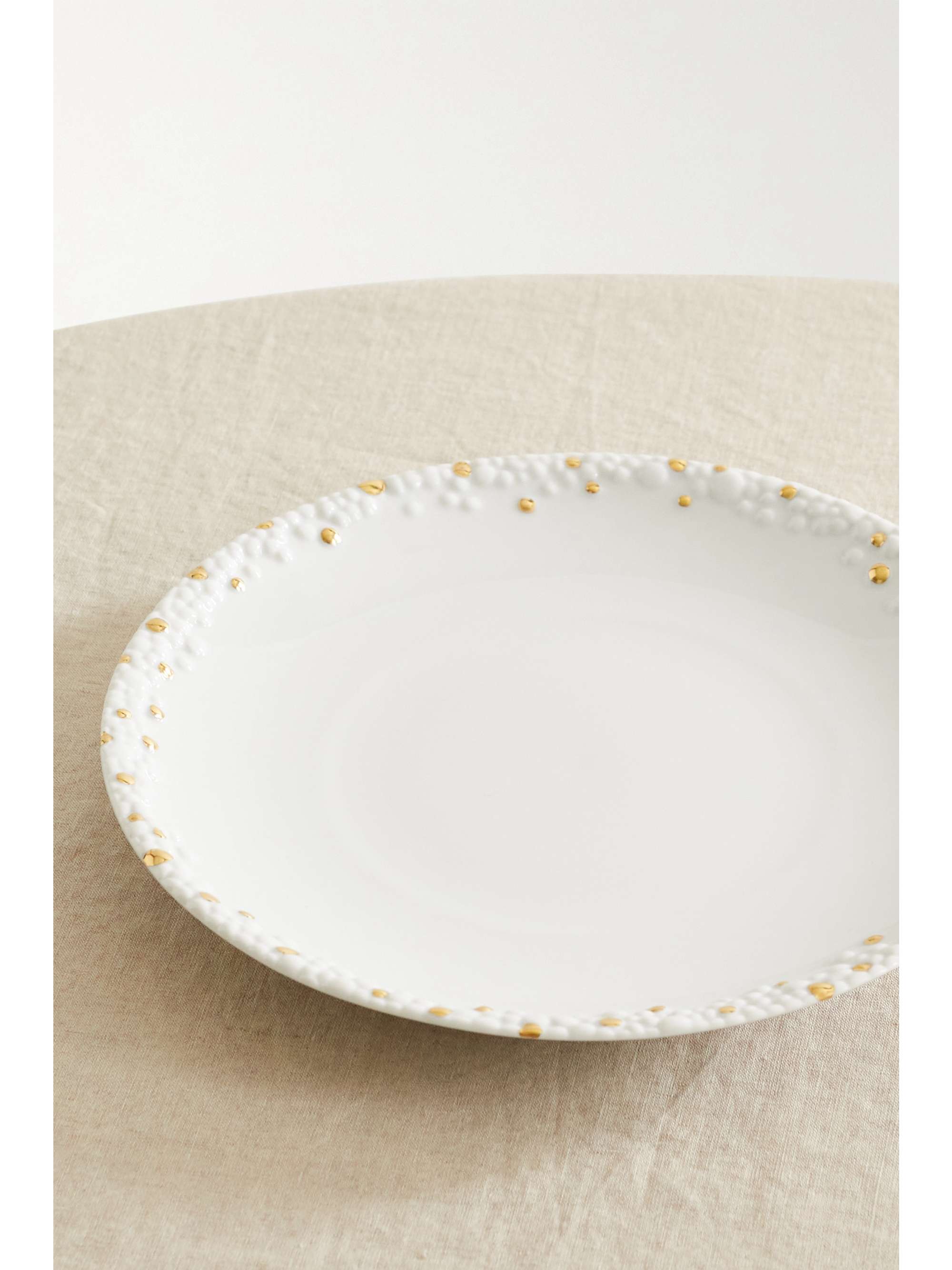L'OBJET Assiette en porcelaine et plaqué or Mojave Desert x Haas Brothers, 27 cm
