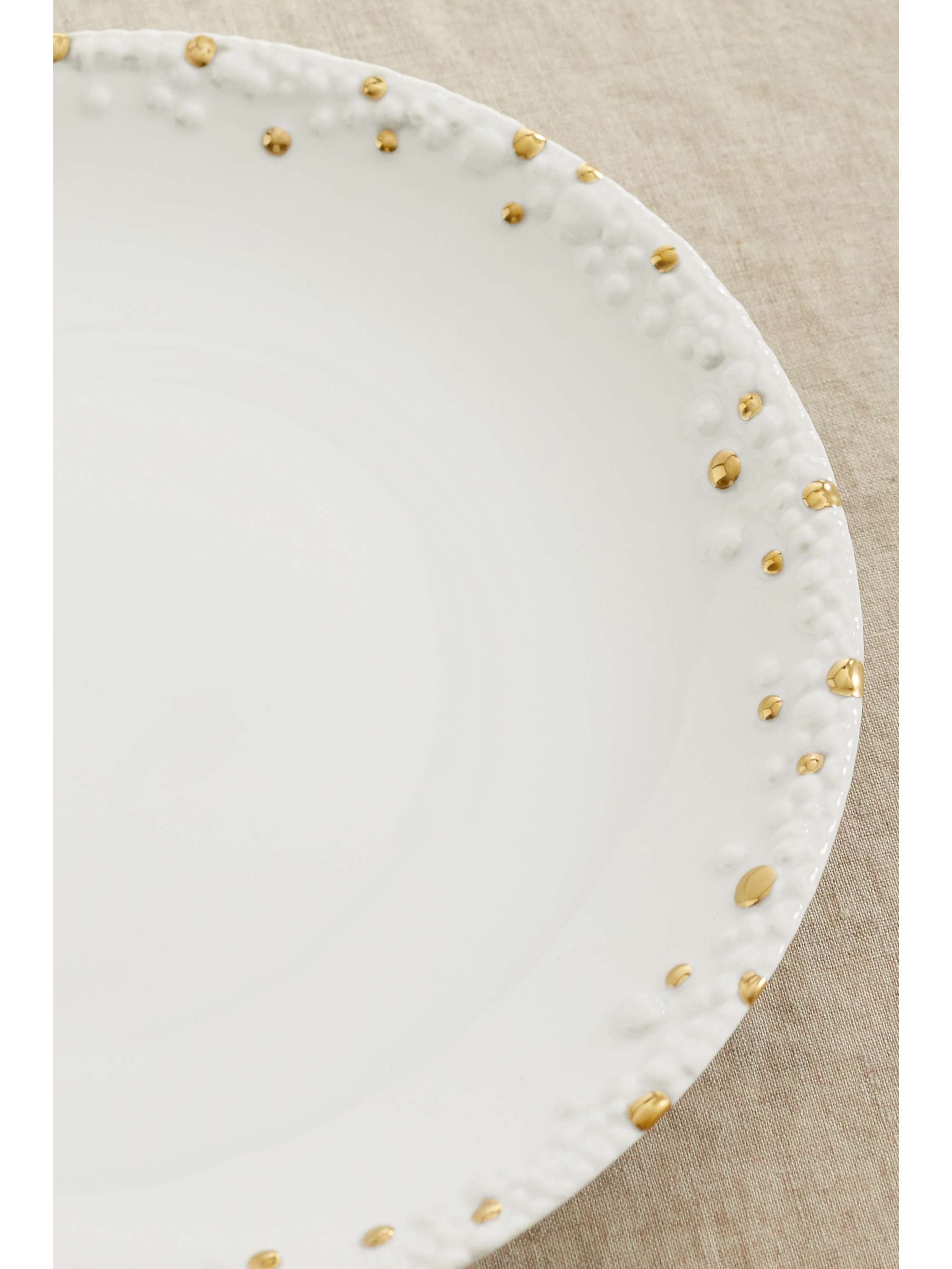 L'OBJET Assiette en porcelaine et plaqué or Mojave Desert x Haas Brothers, 27 cm