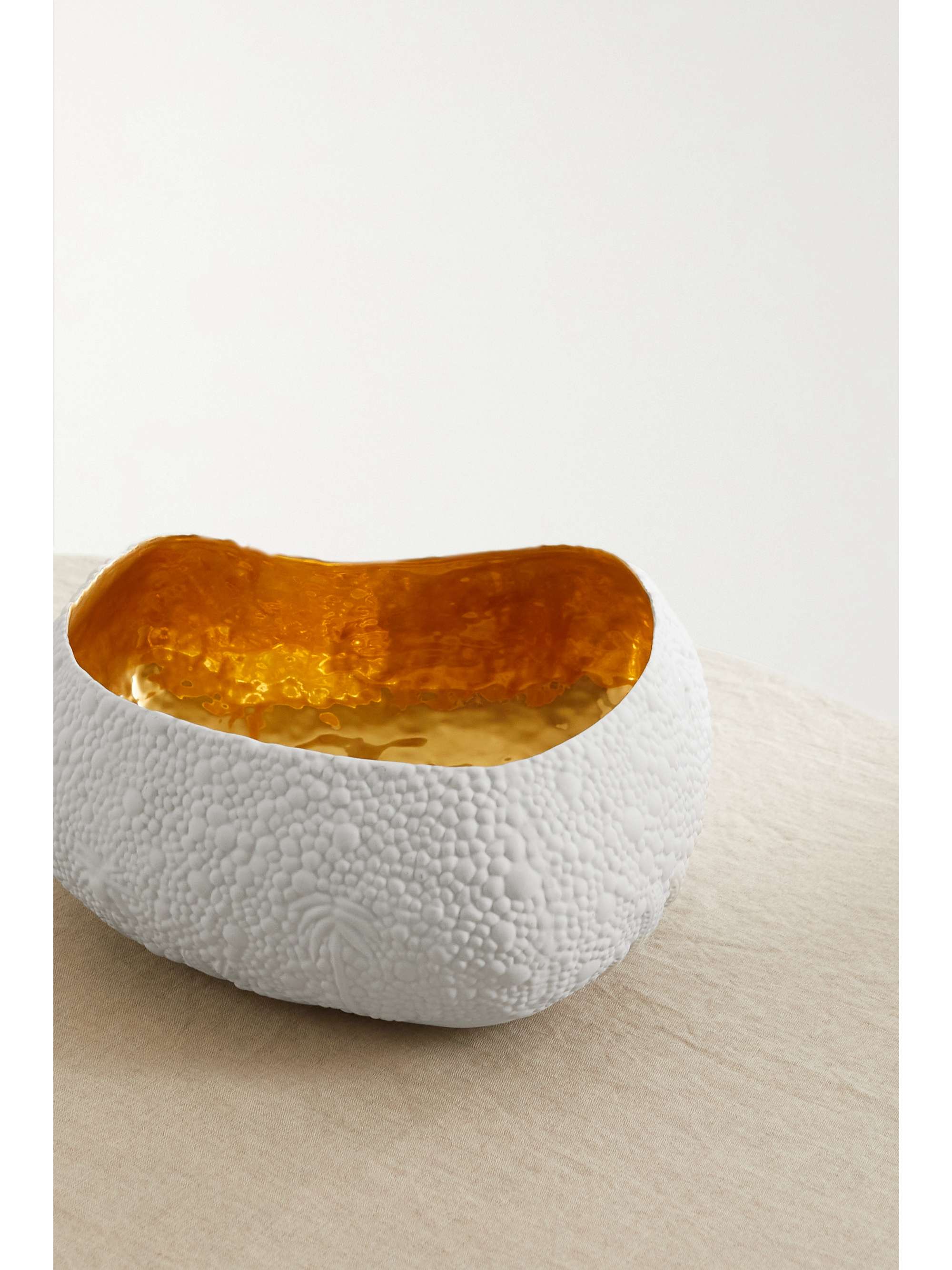 L'OBJET + Haas Brothers Mojave 32cm gold-plated porcelain bowl