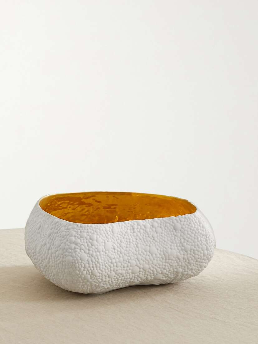L'Objet + Haas Brothers Mojave 32cm Gold-plated Porcelain Bowl