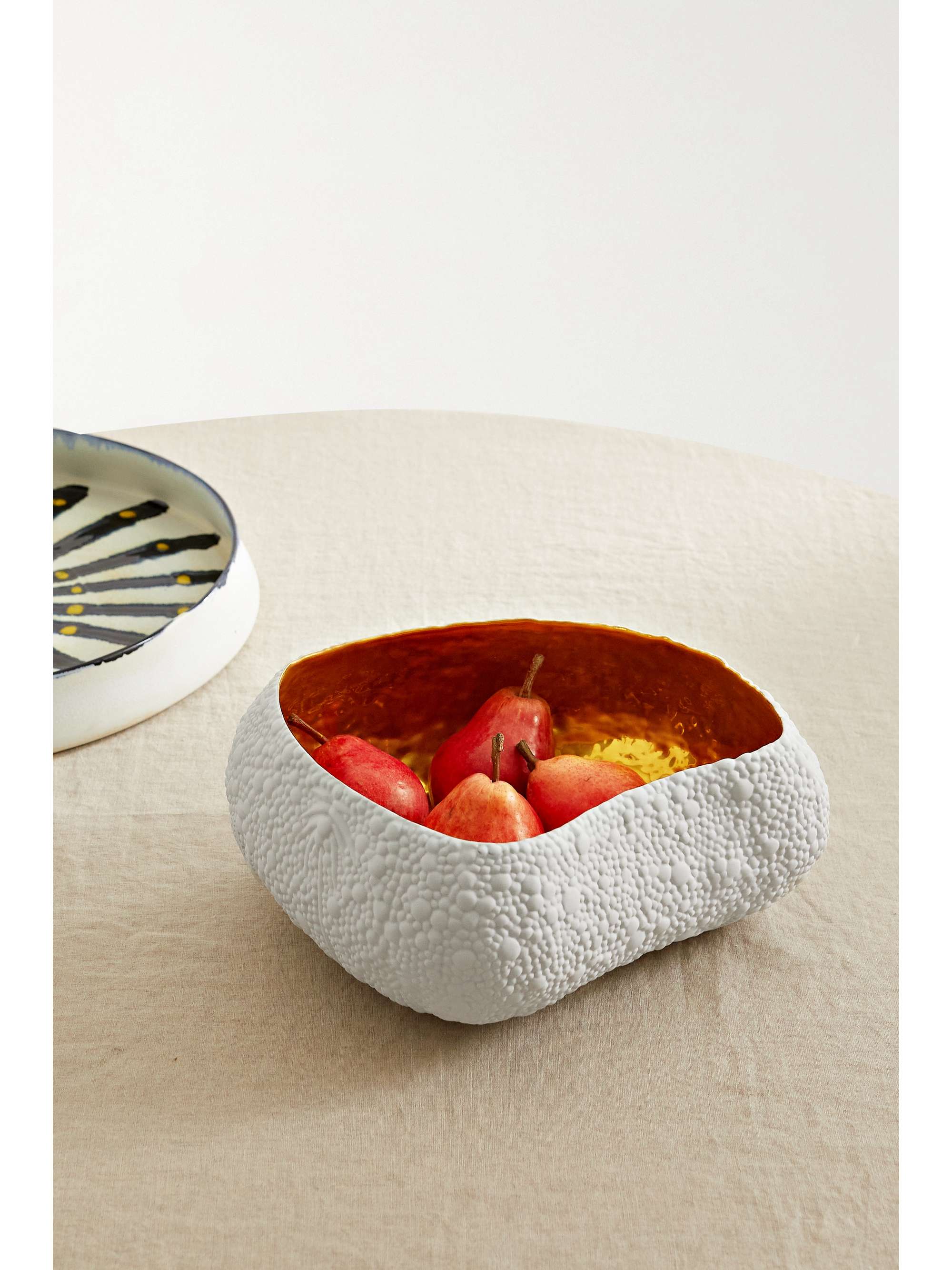 L'OBJET + Haas Brothers Mojave 32cm gold-plated porcelain bowl