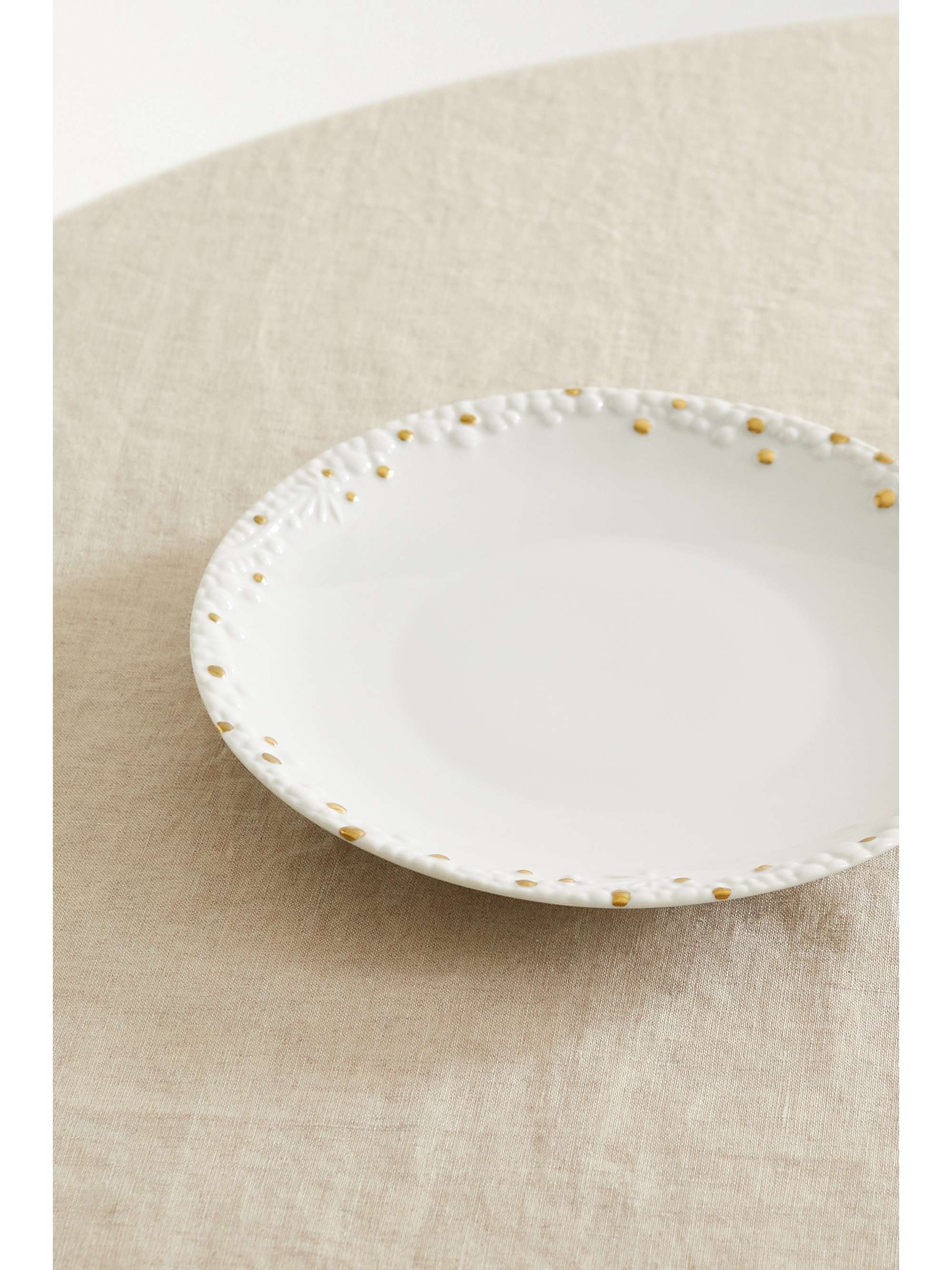 L'OBJET + Haas Brothers Mojave Desert 22cm gold-plated porcelain dessert plate
