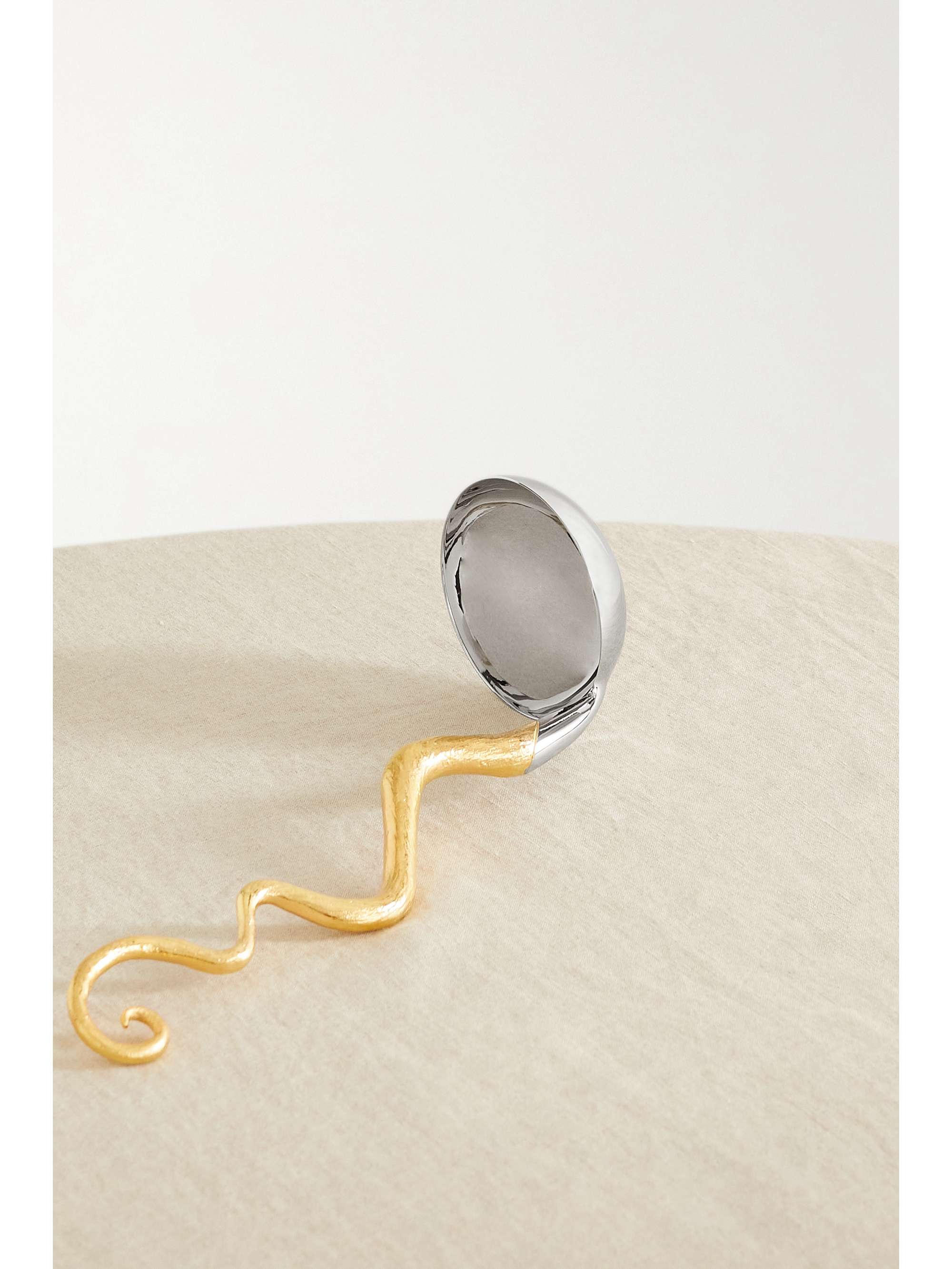 L'OBJET + Haas Brothers Twisted Horn gold-plated stainless steel ladle