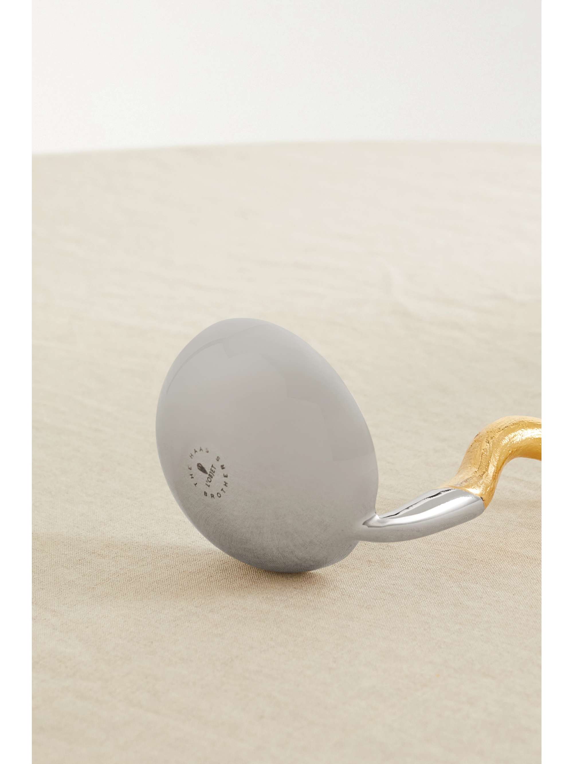 L'OBJET + Haas Brothers Twisted Horn gold-plated stainless steel ladle