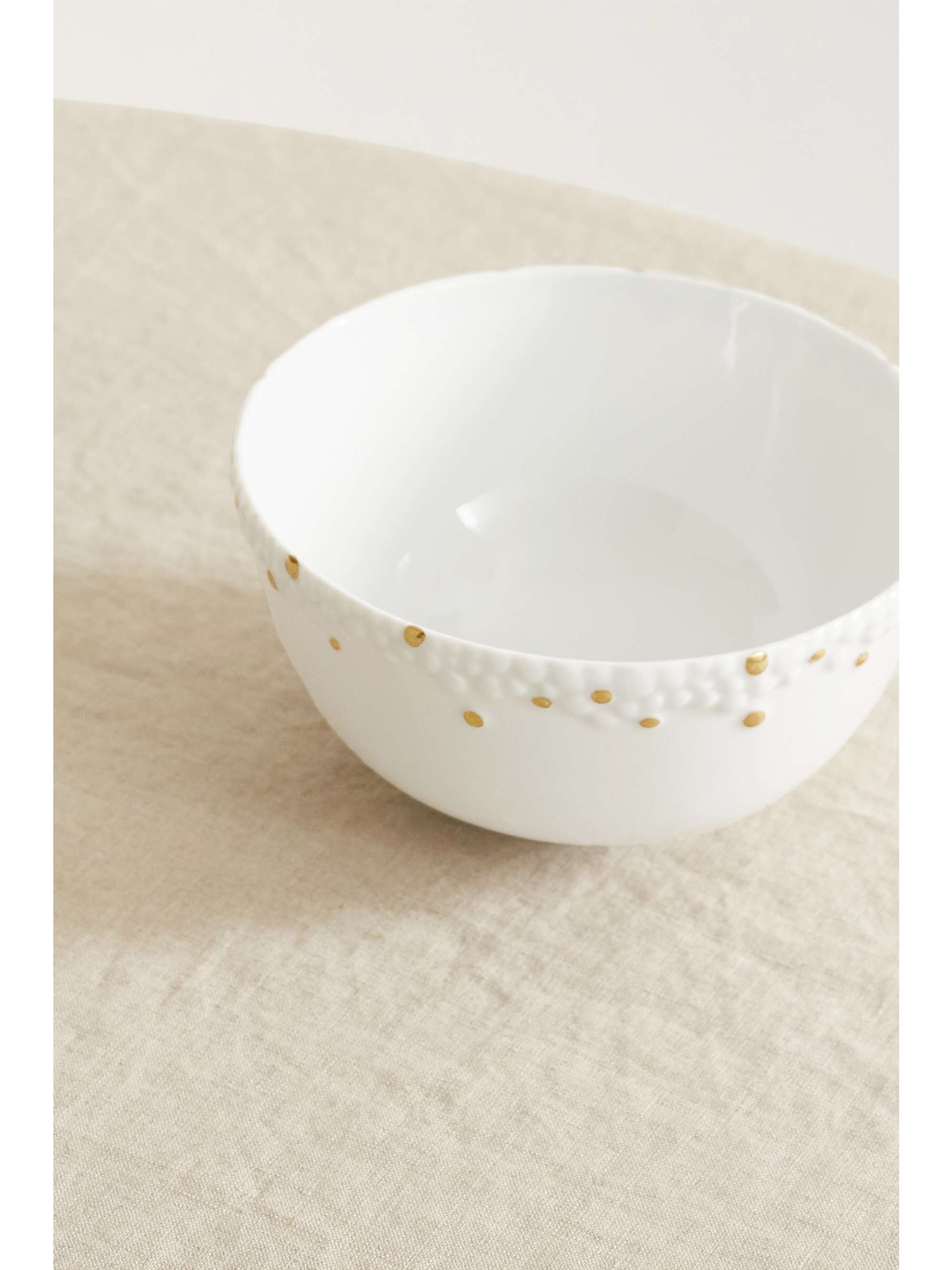 L'OBJET Bol en porcelaine plaquée or Mojave x Haas Brothers, 14 cm