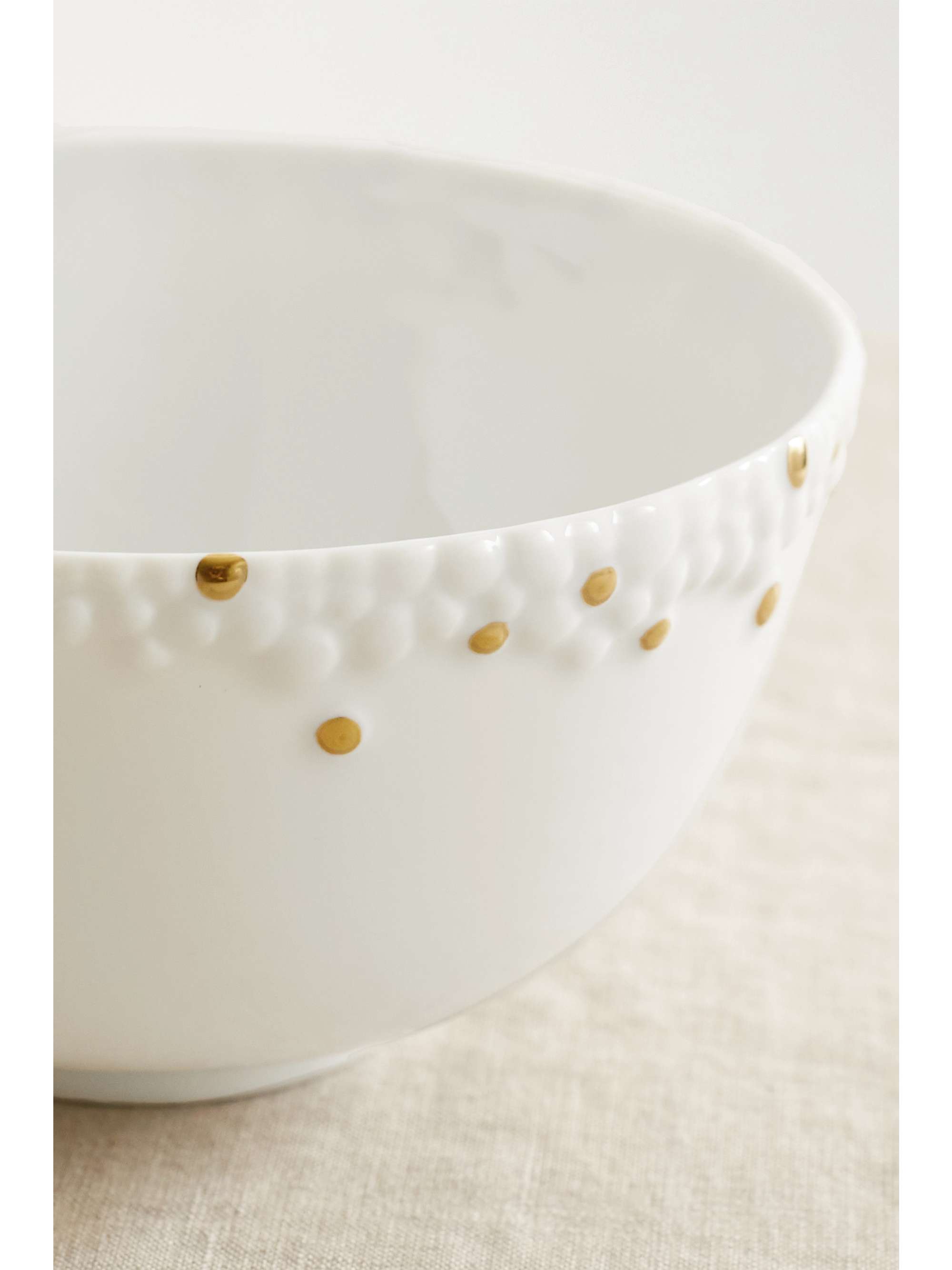 L'OBJET Bol en porcelaine plaquée or Mojave x Haas Brothers, 14 cm