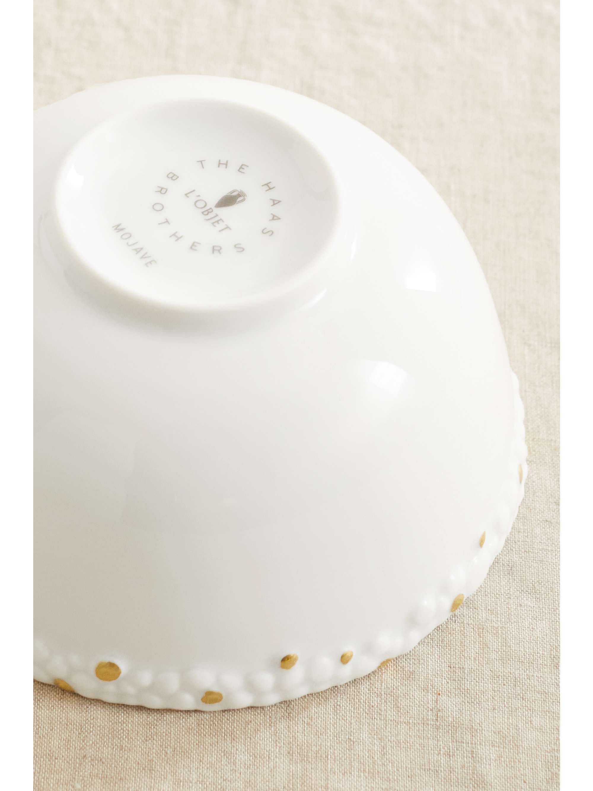 L'OBJET Bol en porcelaine plaquée or Mojave x Haas Brothers, 14 cm