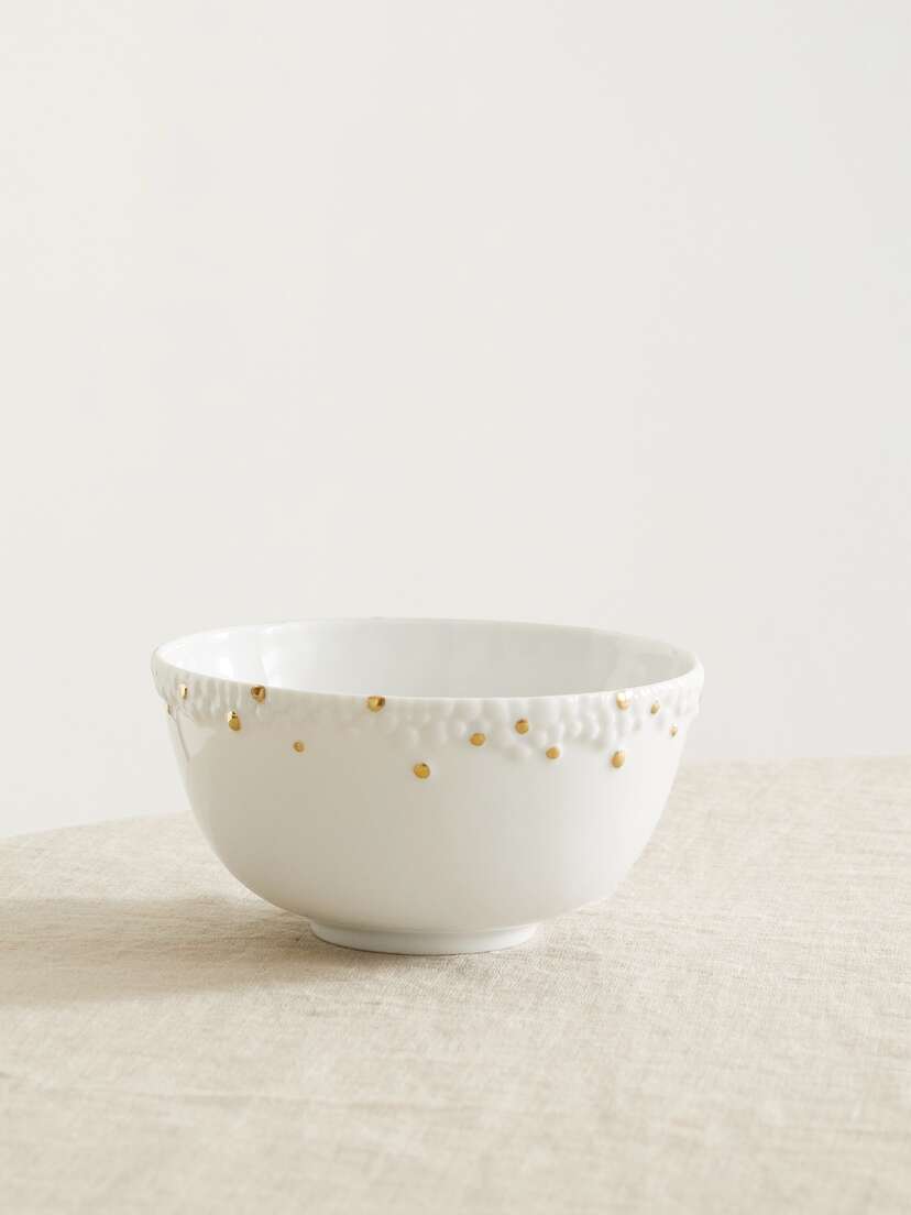 L'Objet + Haas Brothers Mojave 14cm Gold-plated Porcelain Bowl