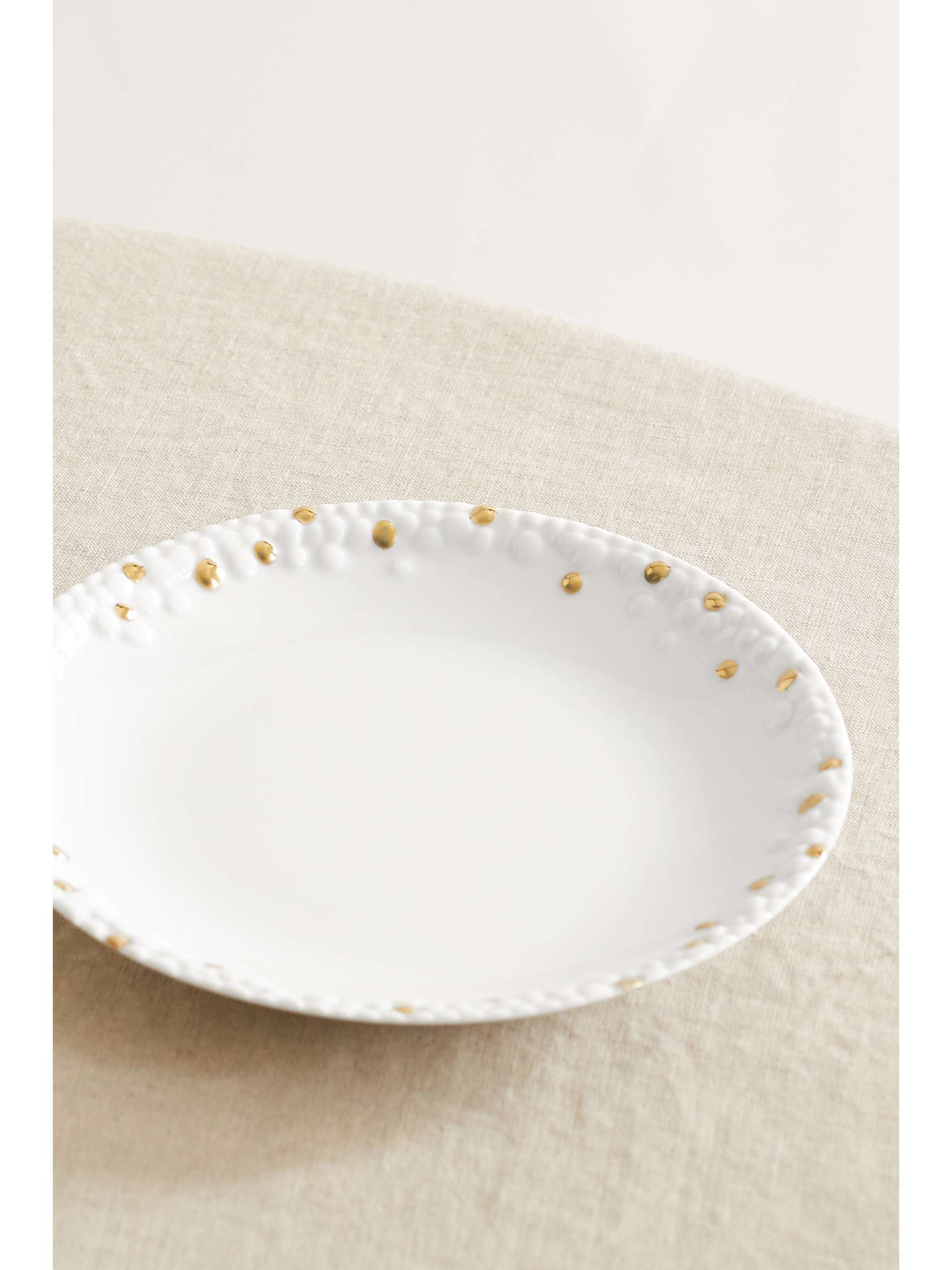 L'OBJET + Haas Brothers Mojave 17cm gold-plated porcelain plate
