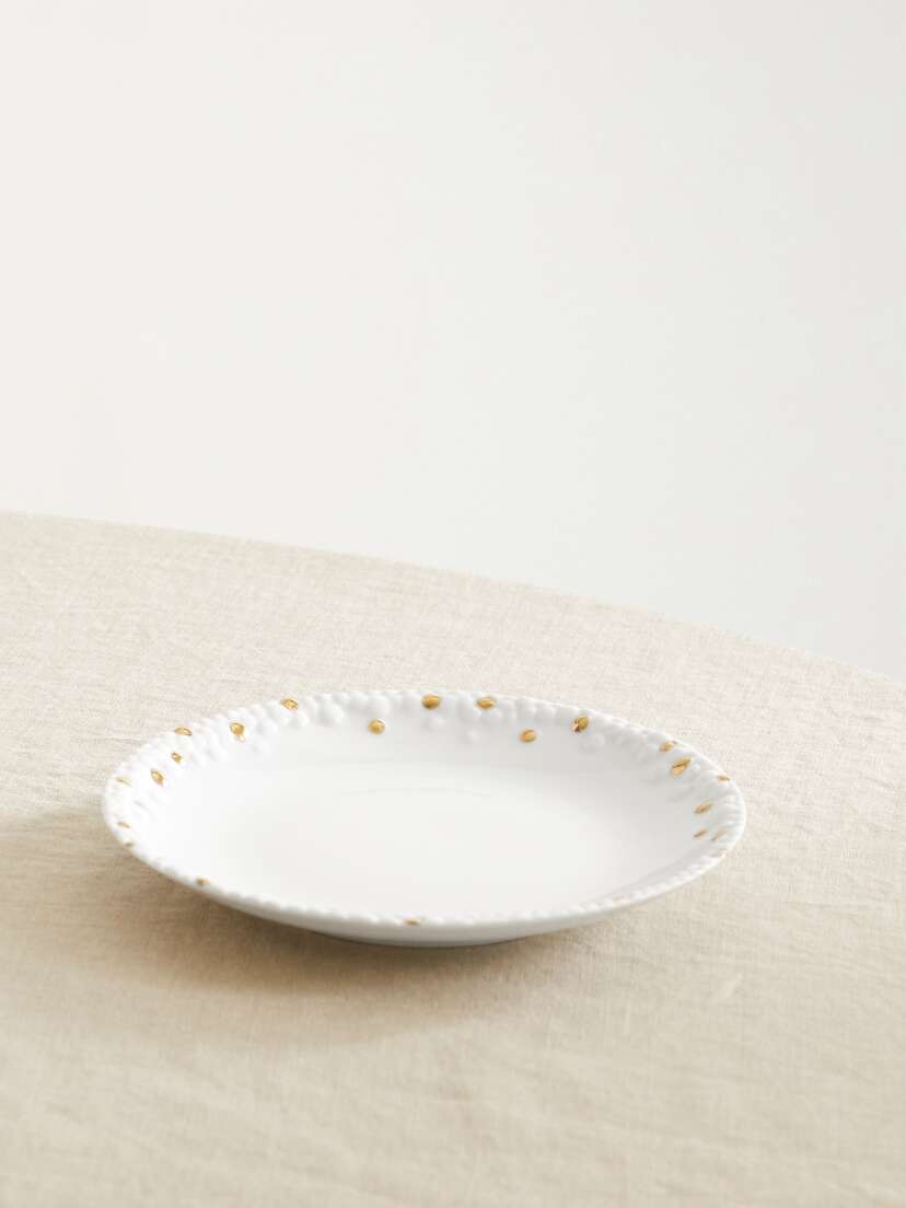 L'Objet + Haas Brothers Mojave 17cm Gold-plated Porcelain Plate