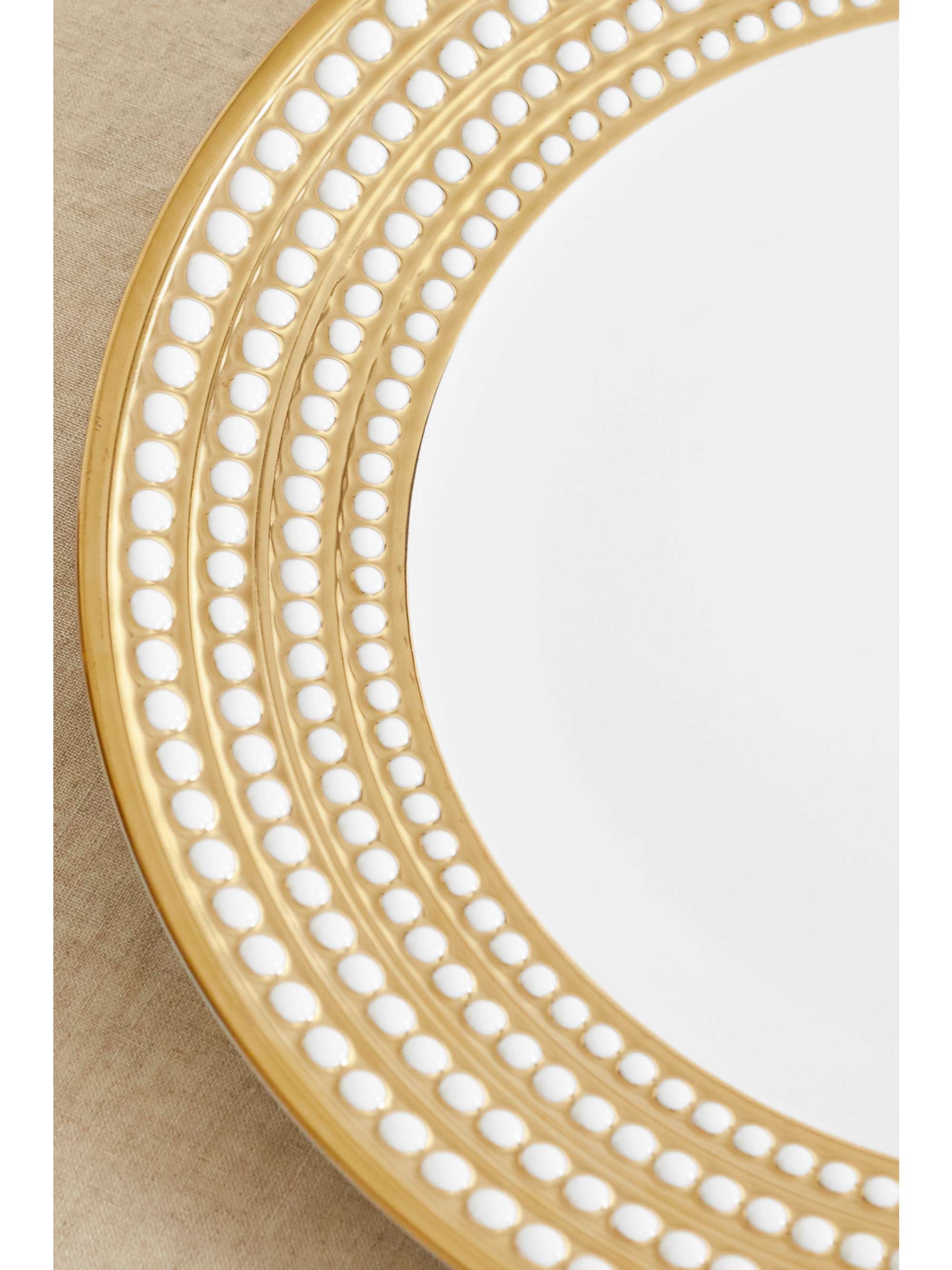 L'OBJET Perlée 32cm gold-plated porcelain charger plate