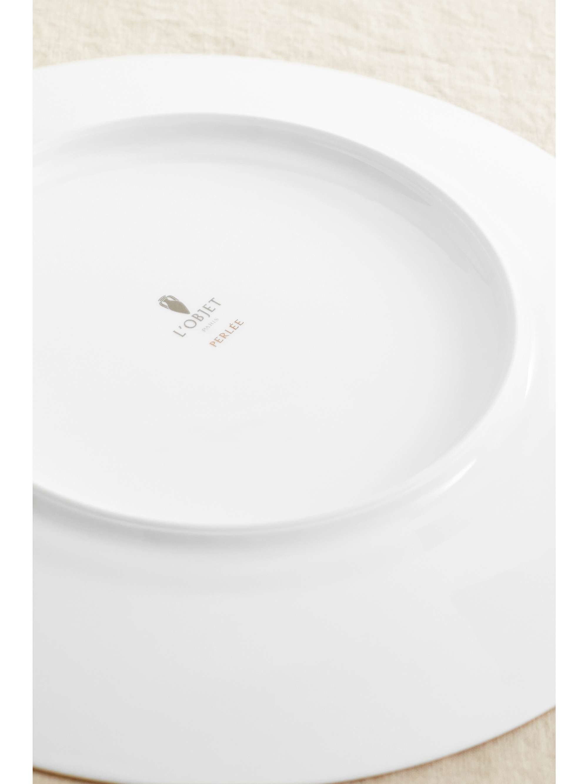L'OBJET Perlée 32cm gold-plated porcelain charger plate