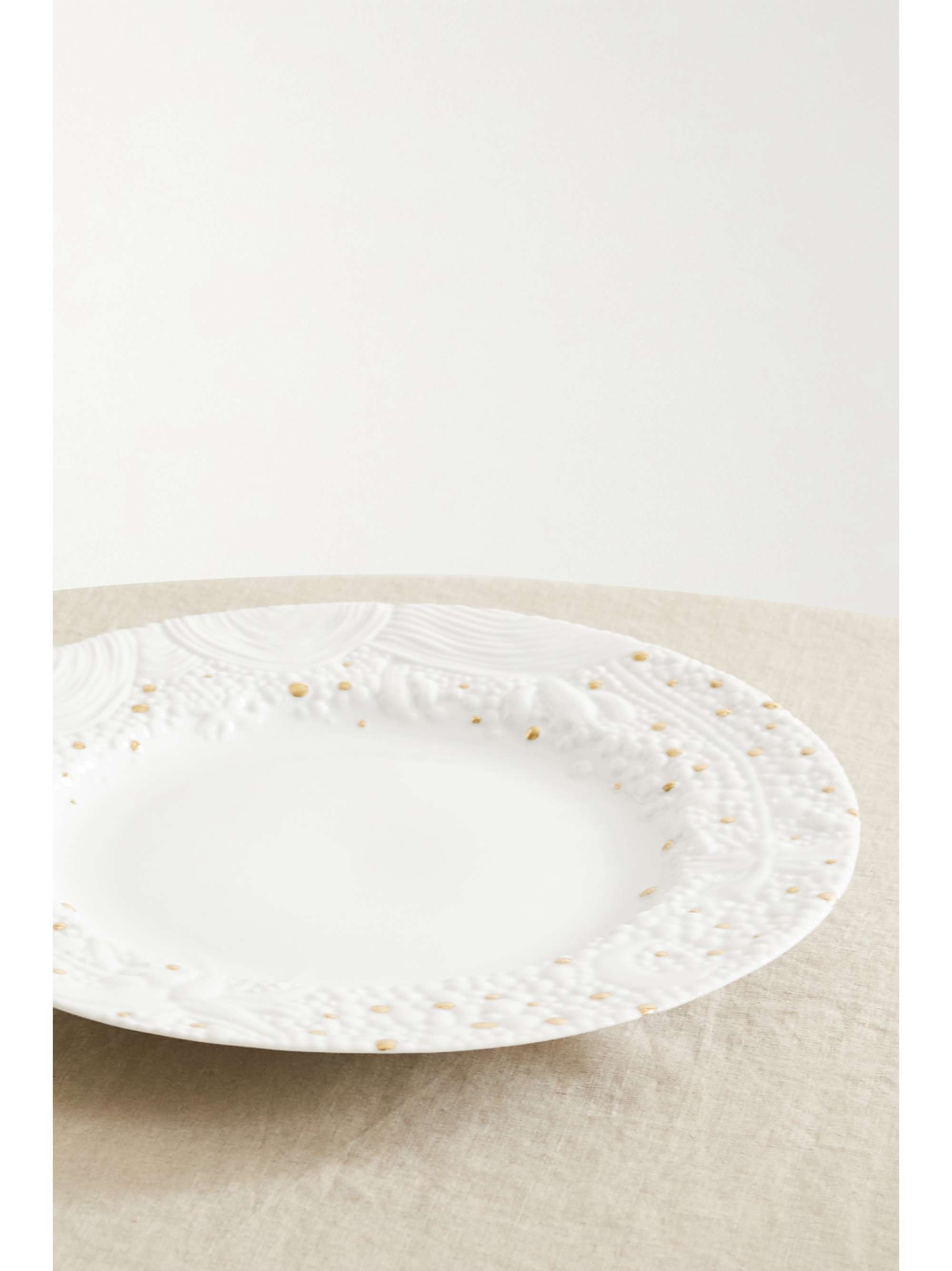 L'OBJET Assiette de présentation en porcelaine plaquée or Mojave Desert x Haas Brothers, 32 cm