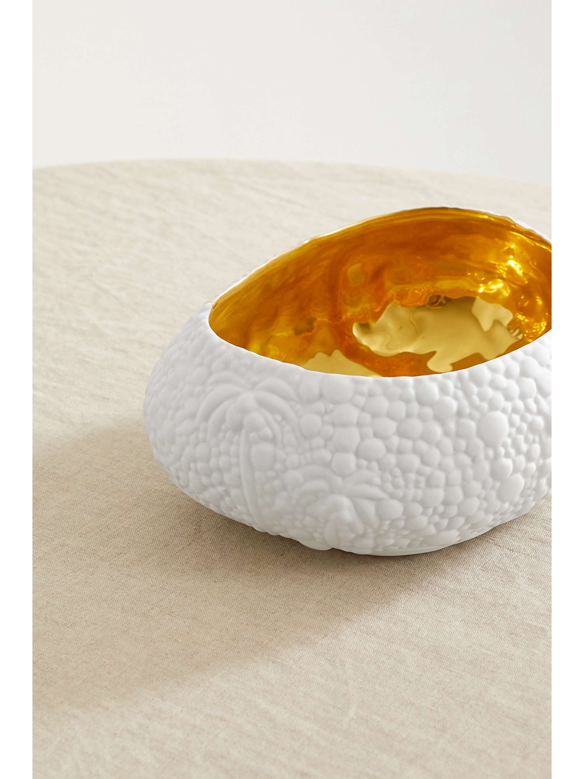 L'OBJET + Haas Brothers Mojave 19cm medium porcelain and gold bowl