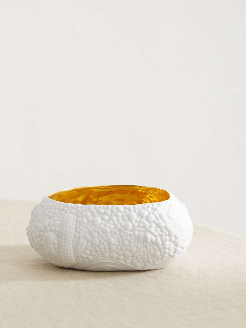 L'Objet + Haas Brothers Mojave 19cm Medium Porcelain And Gold Bowl