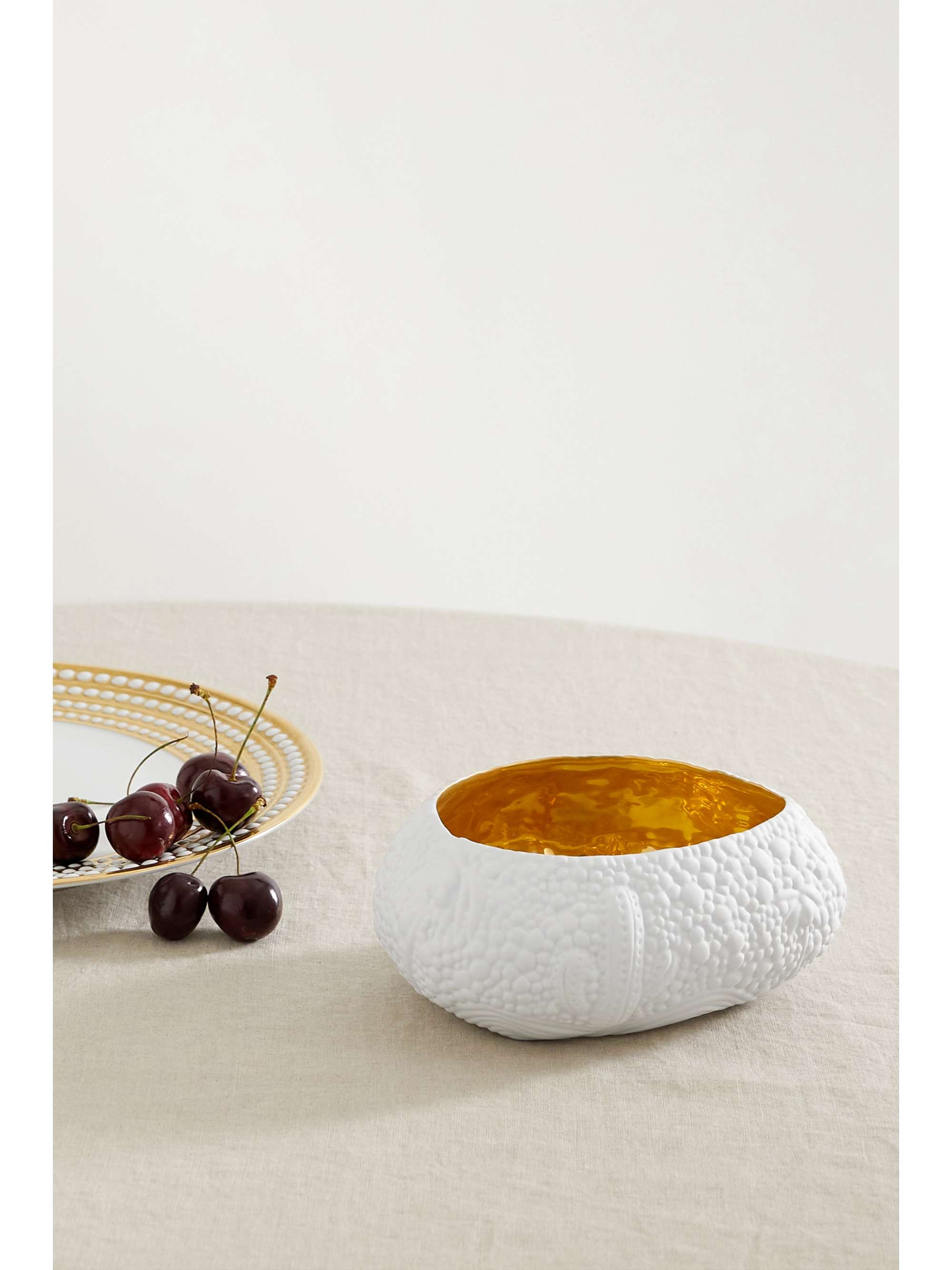 L'OBJET + Haas Brothers Mojave 19cm medium porcelain and gold bowl