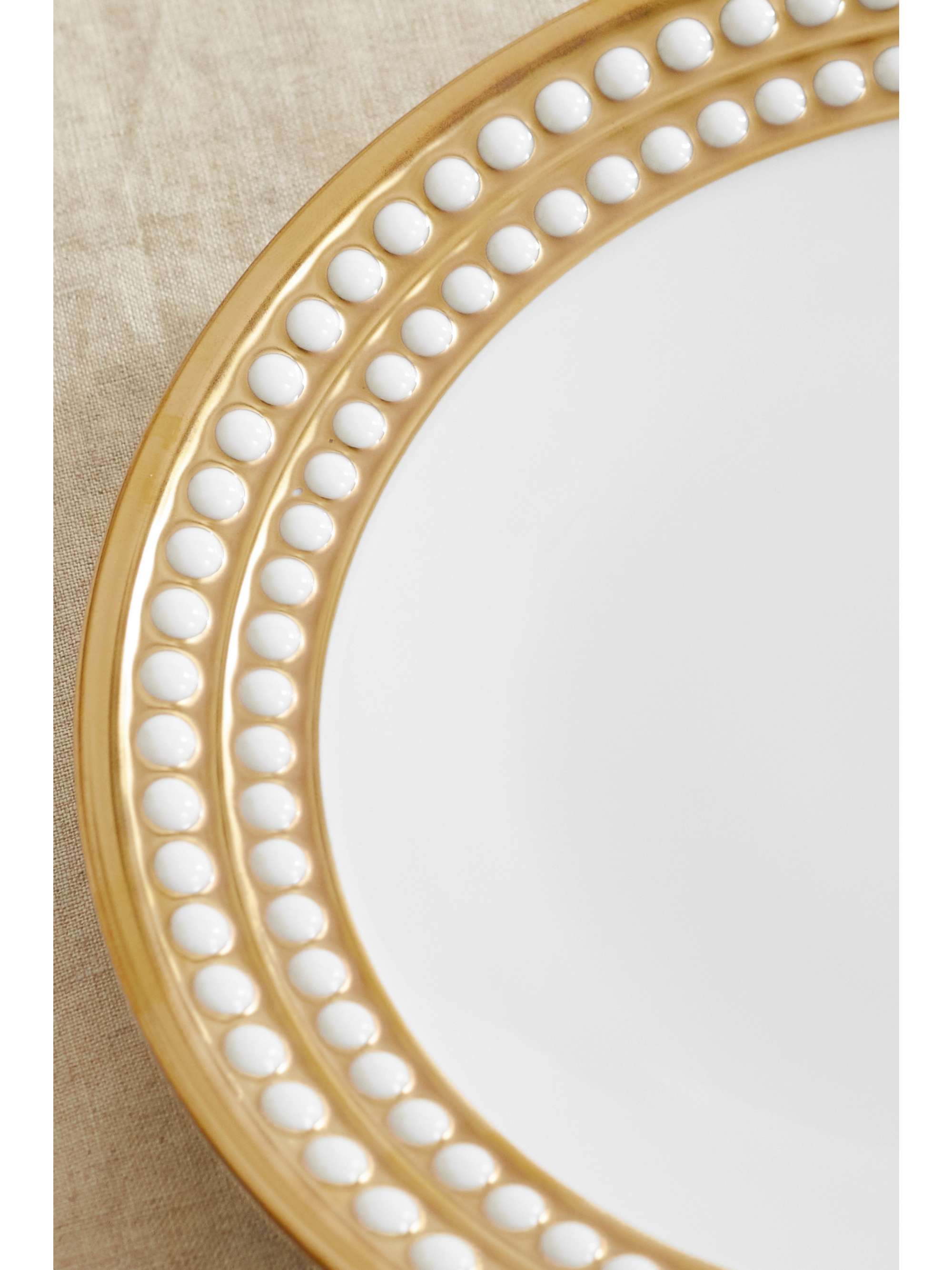 L'OBJET Perlée 22cm gold-plated porcelain dessert plate