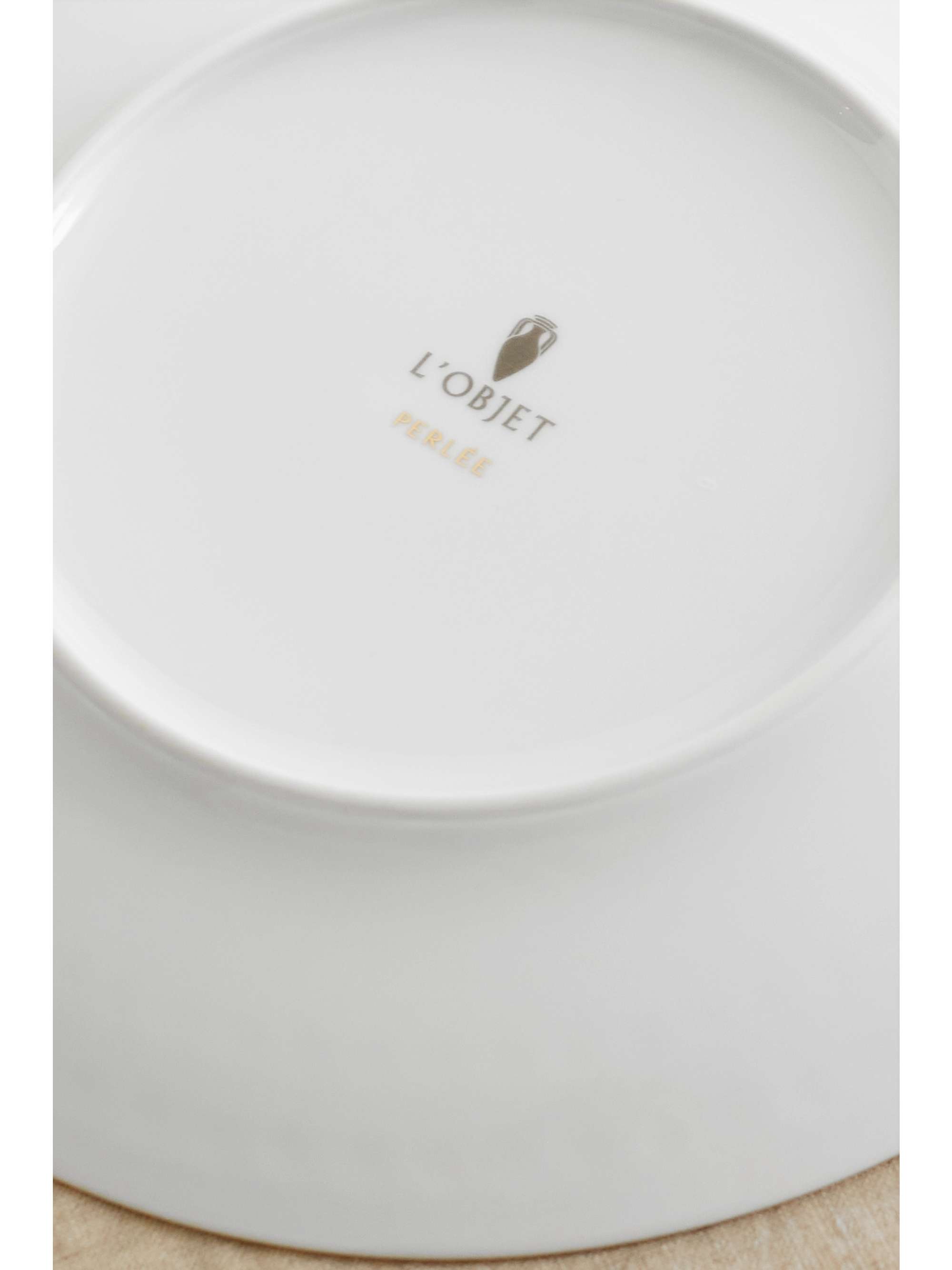 L'OBJET Perlée 22cm gold-plated porcelain dessert plate