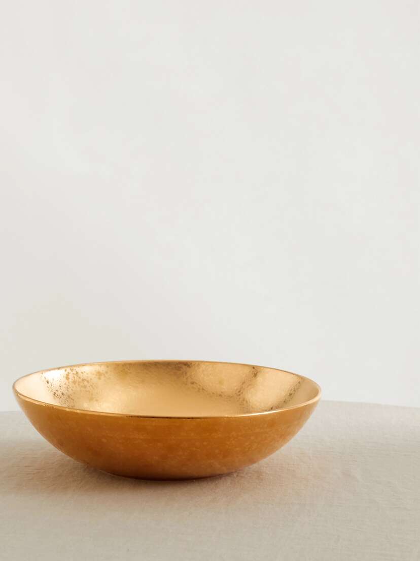 L'Objet Alchimie 40cm Small Gold-plated Earthenware Bowl